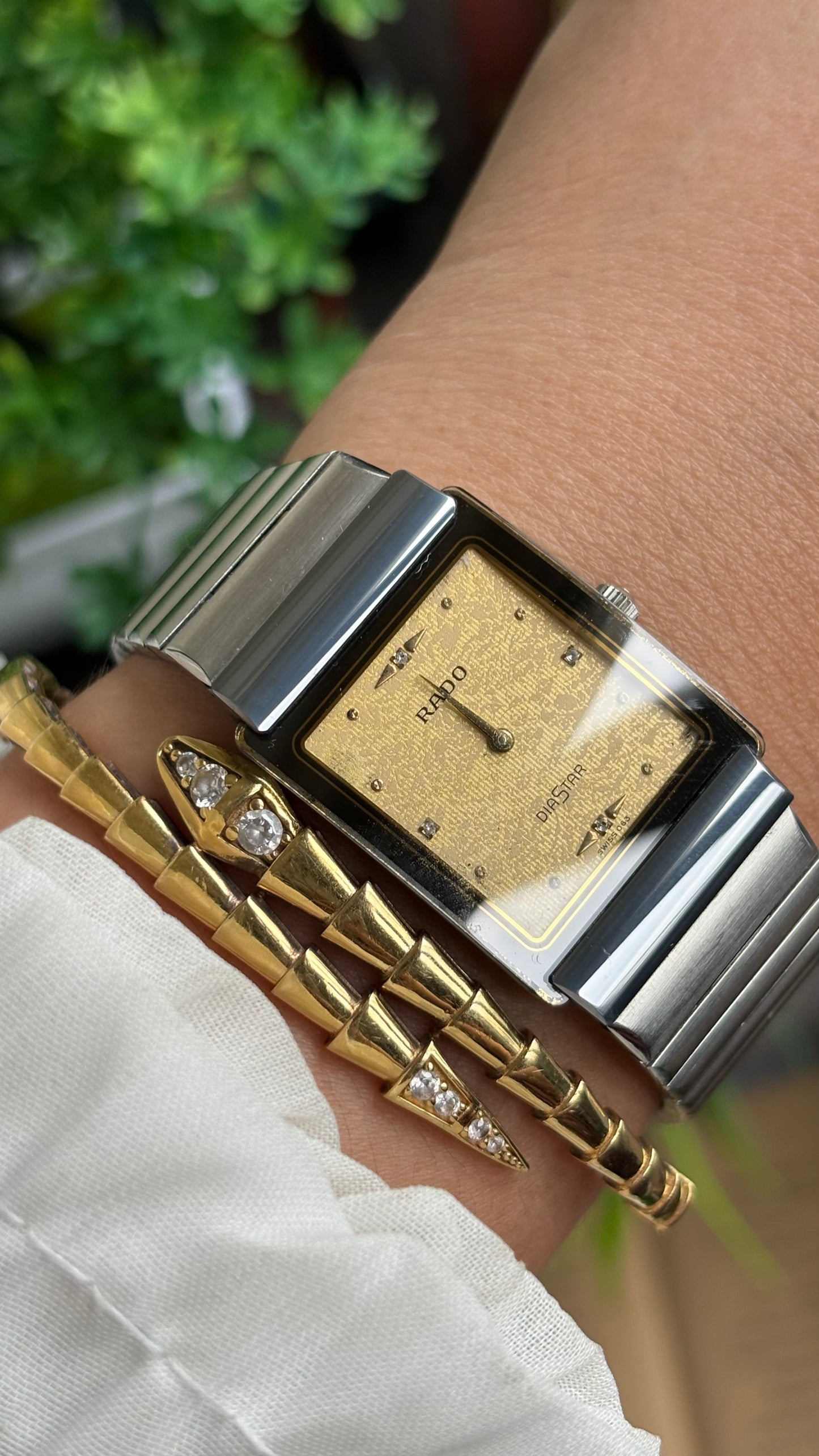 Vintage RADO DiaStar Watch in Silver Tone Yellow Dial