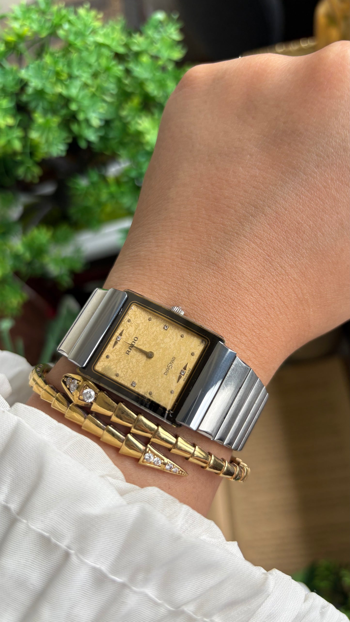 Vintage RADO DiaStar Watch in Silver Tone Yellow Dial
