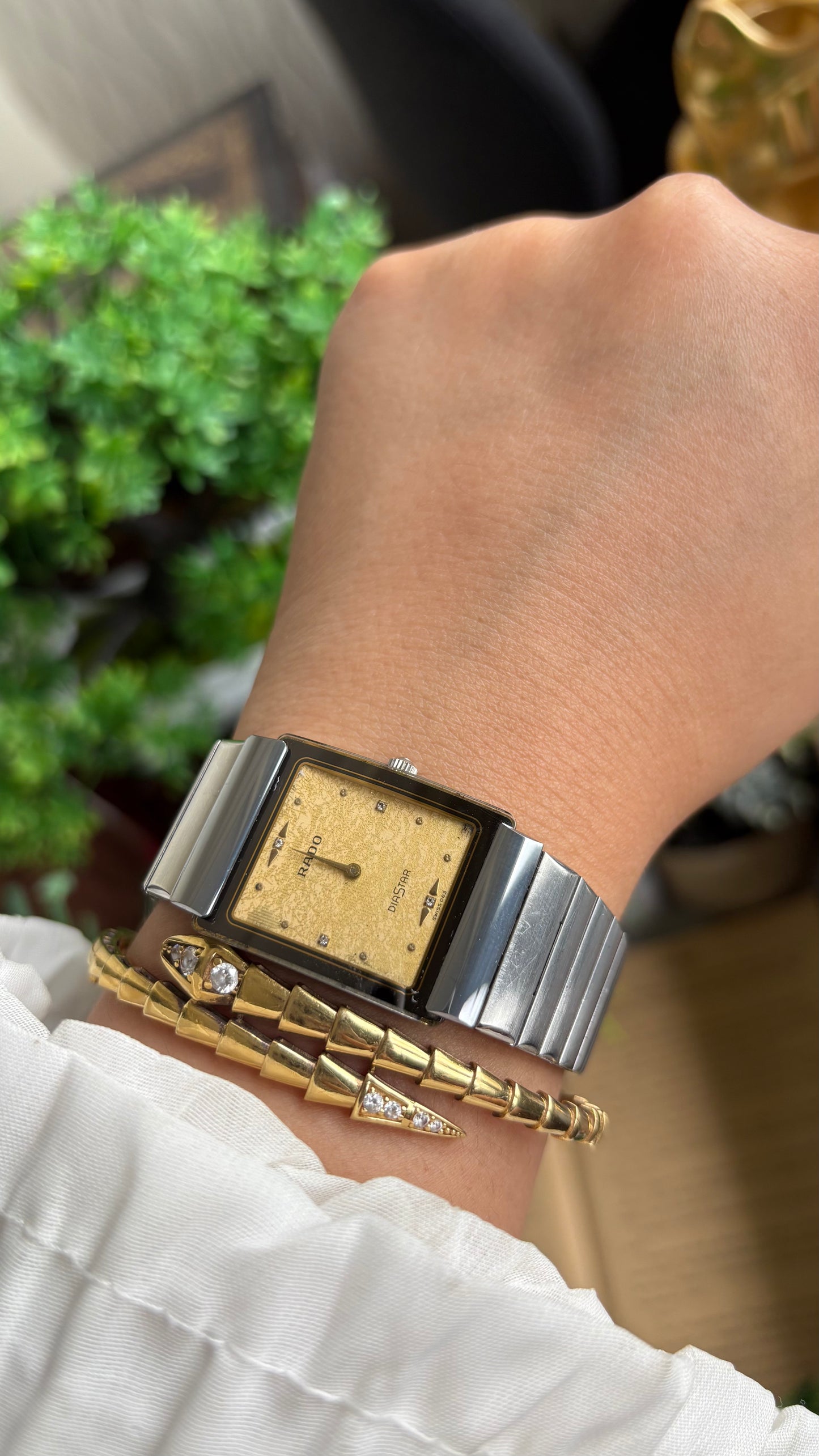 Vintage RADO DiaStar Watch in Silver Tone Yellow Dial