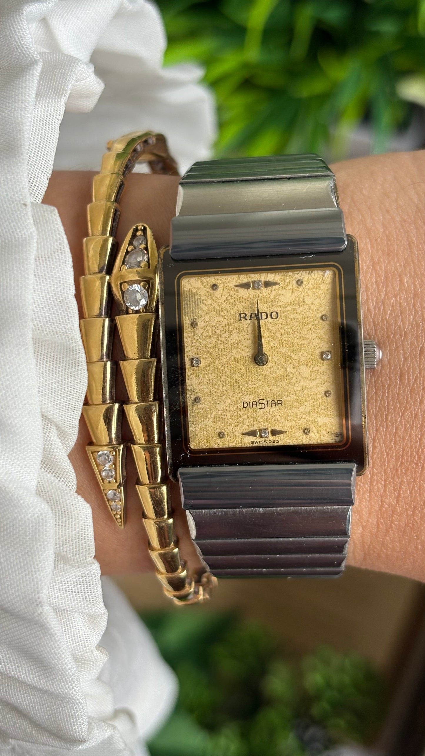 Vintage RADO DiaStar Watch in Silver Tone Yellow Dial