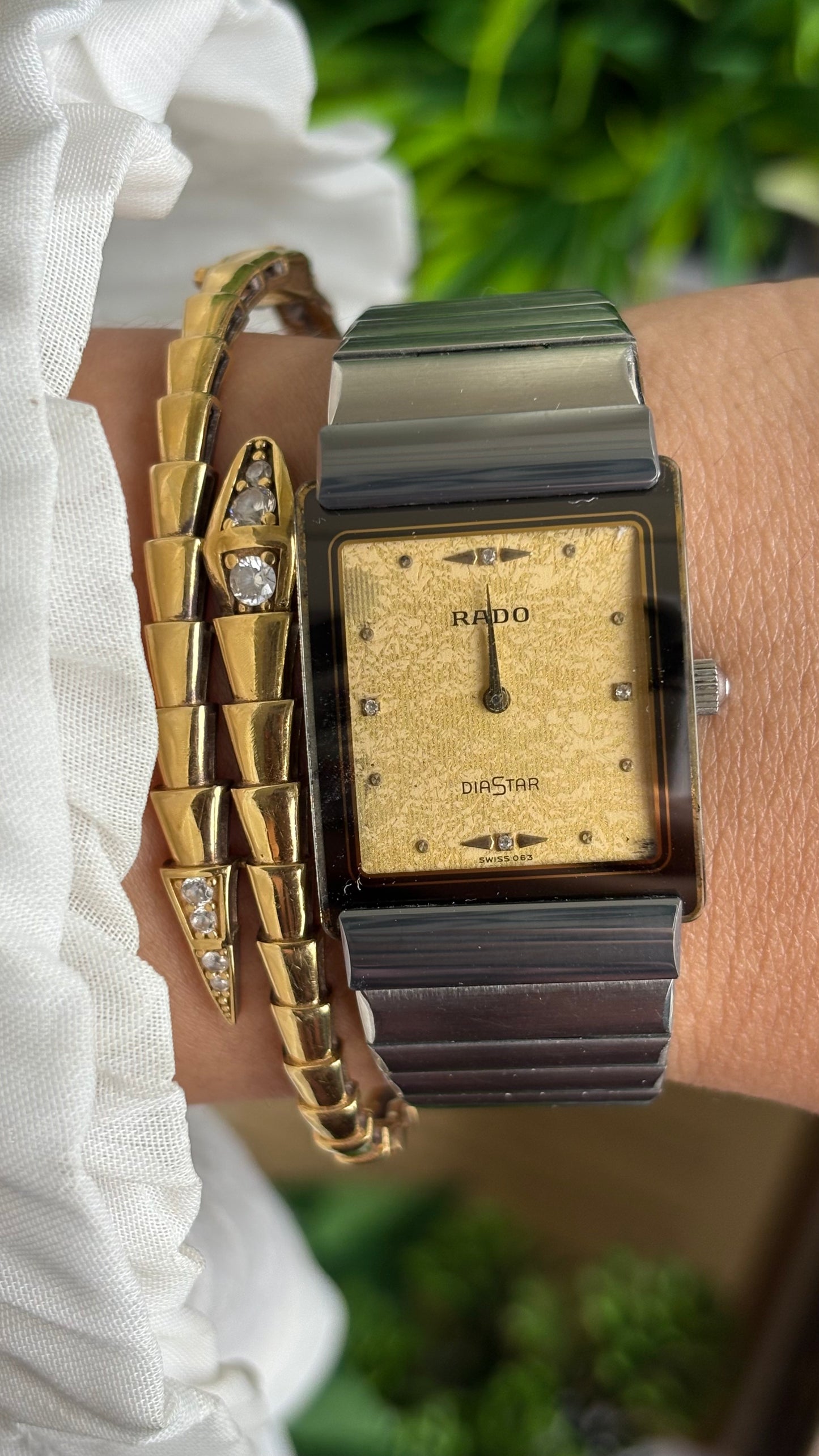 Vintage RADO DiaStar Watch in Silver Tone Yellow Dial