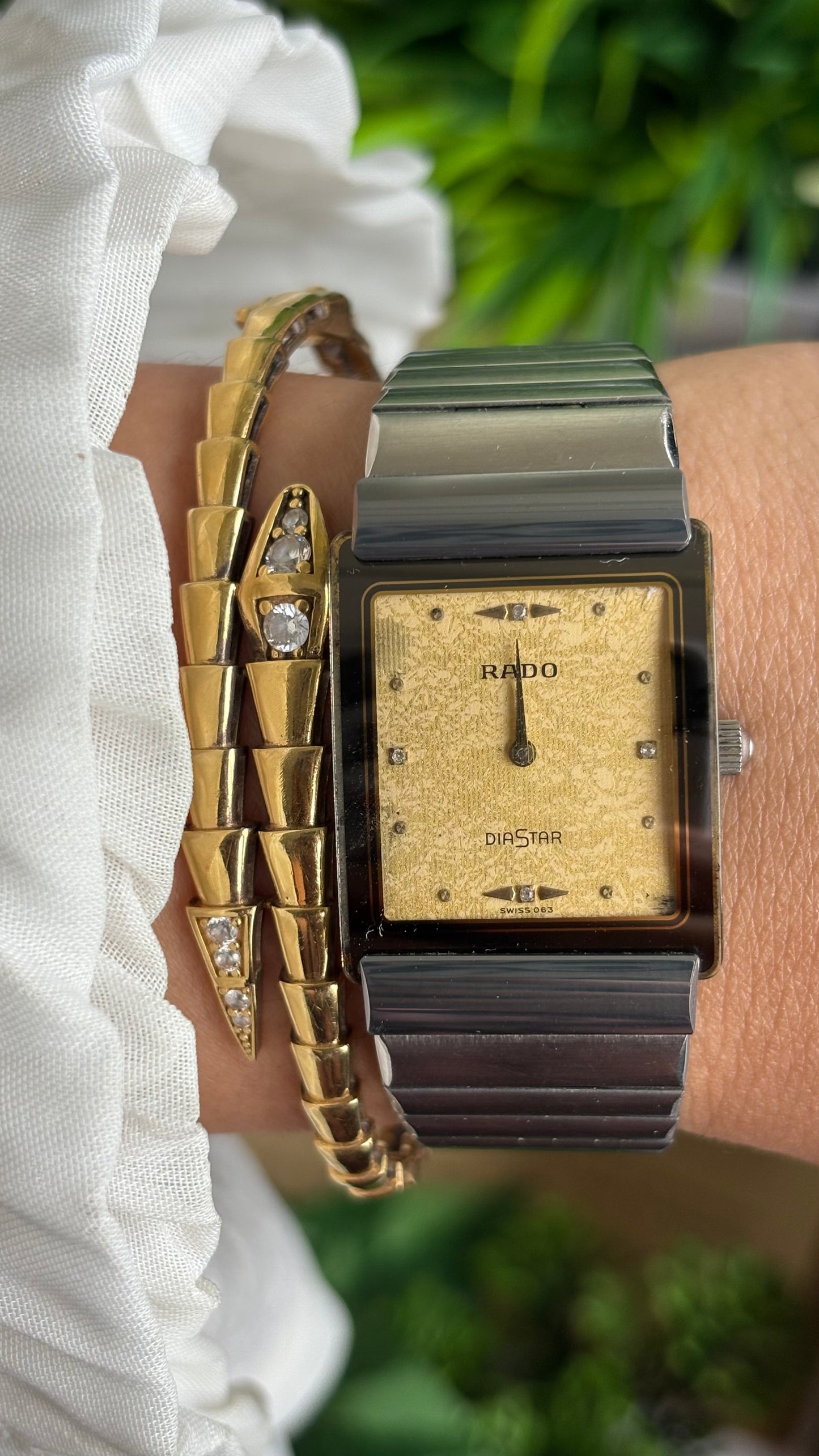 Vintage RADO DiaStar Watch in Silver Tone Yellow Dial