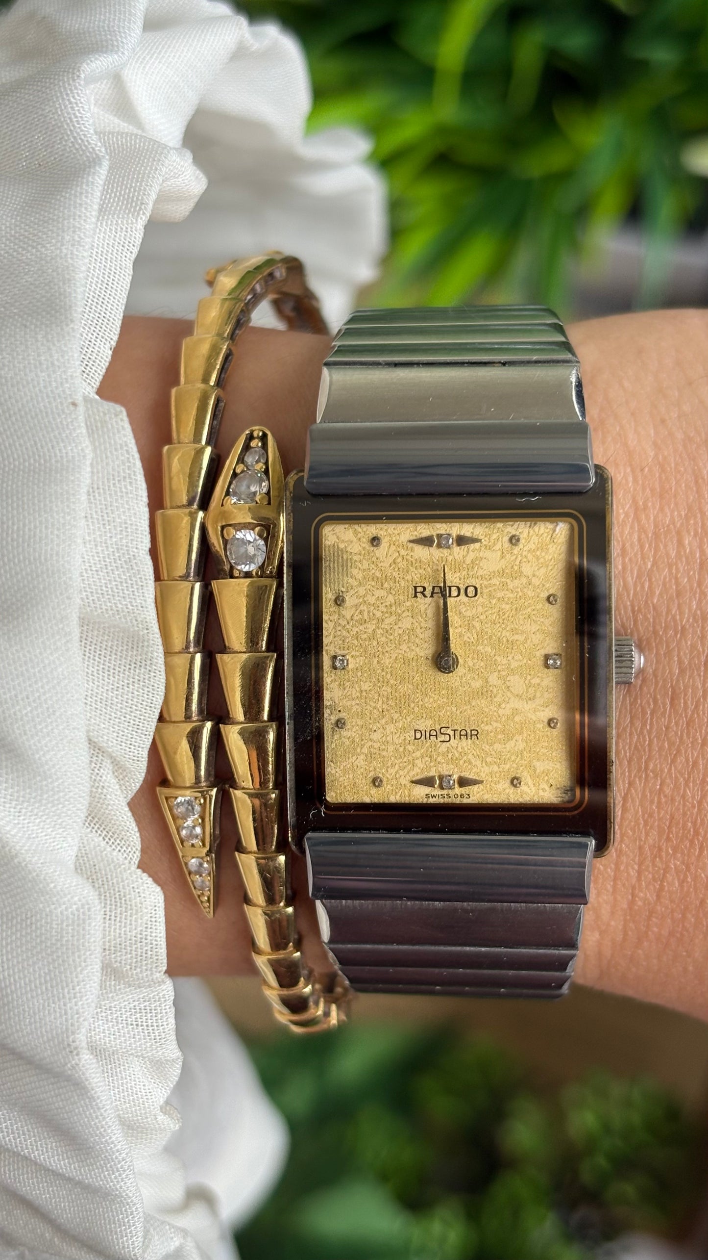 Vintage RADO DiaStar Watch in Silver Tone Yellow Dial