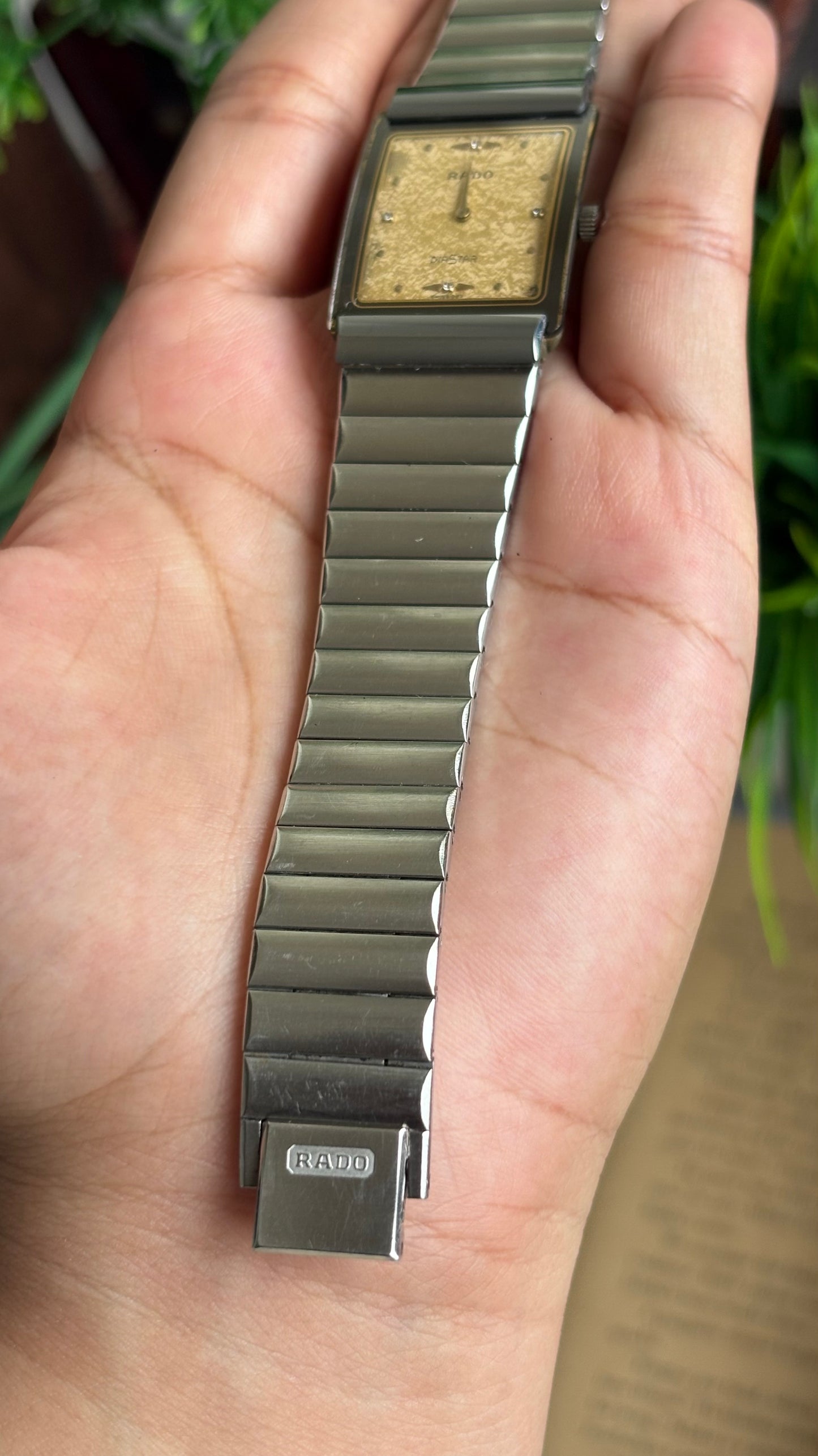 Vintage RADO DiaStar Watch in Silver Tone Yellow Dial