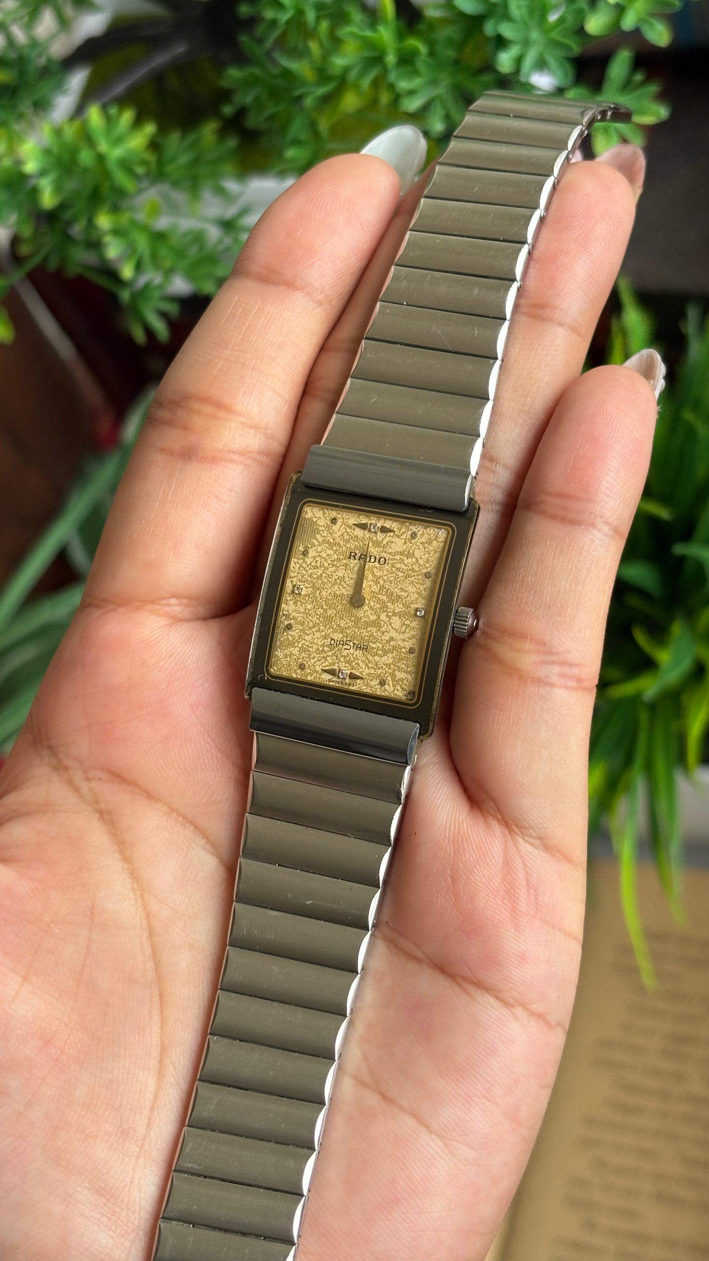 Vintage RADO DiaStar Watch in Silver Tone Yellow Dial