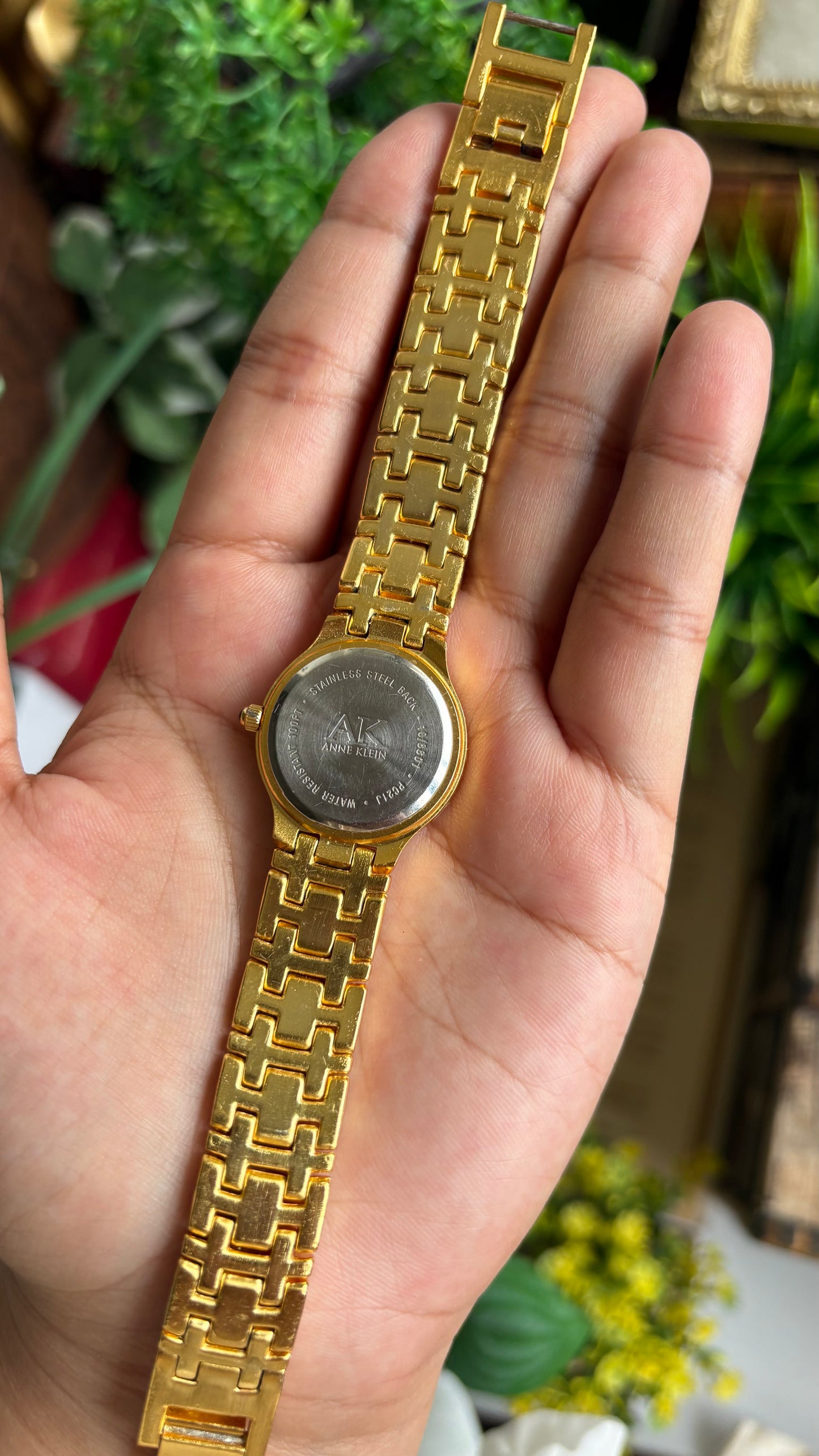 Vintage Anne Klein Bejeweled Watch in Gold Tone