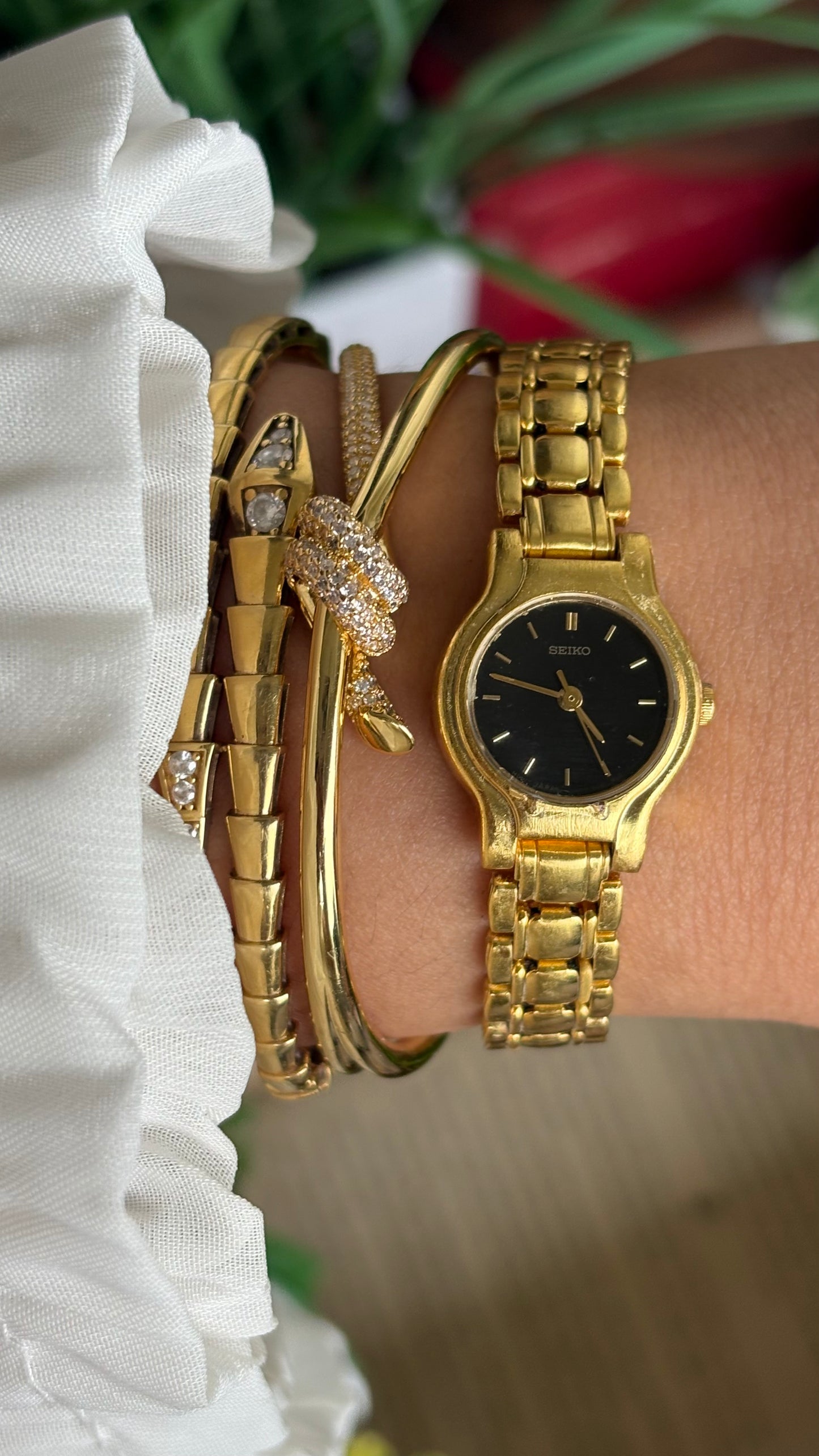 Vintage Seiko Watch in Gold Tone