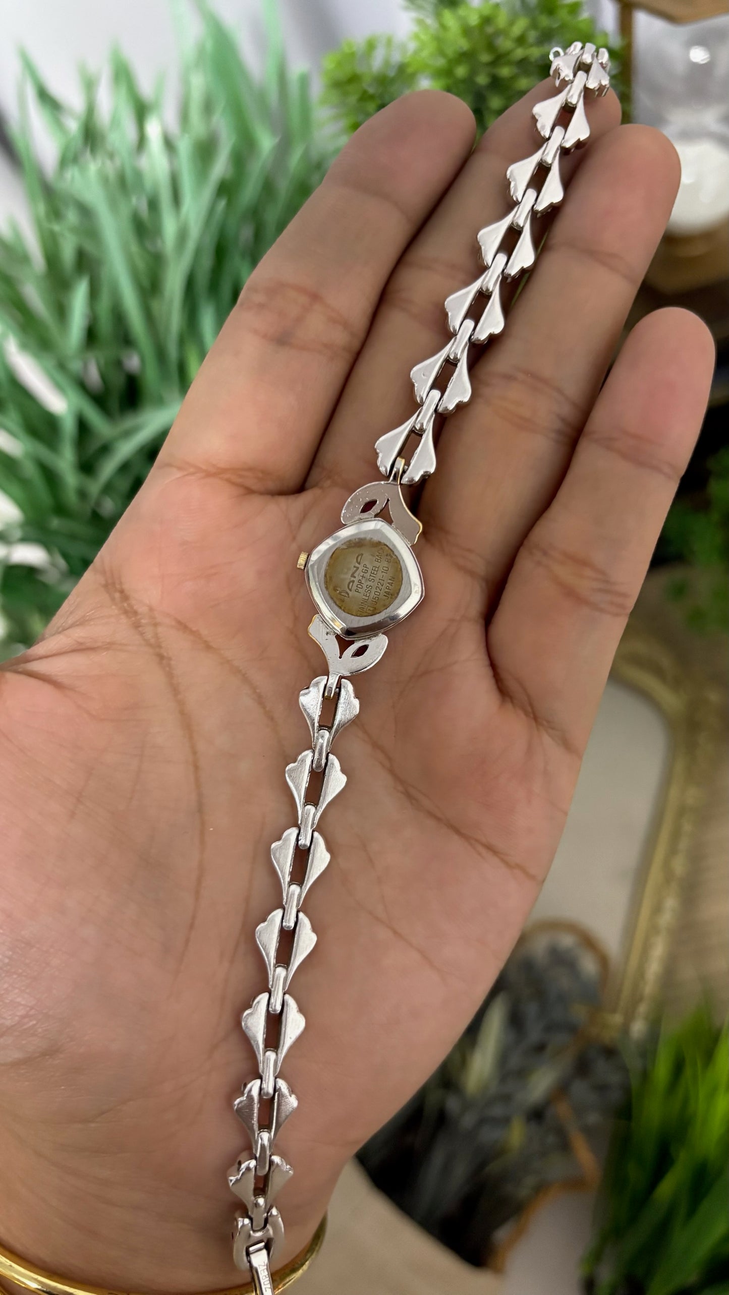 Extremely Rare Vintage Dana Ruby Accents Bracelet Watch in Two-Tone Quartz