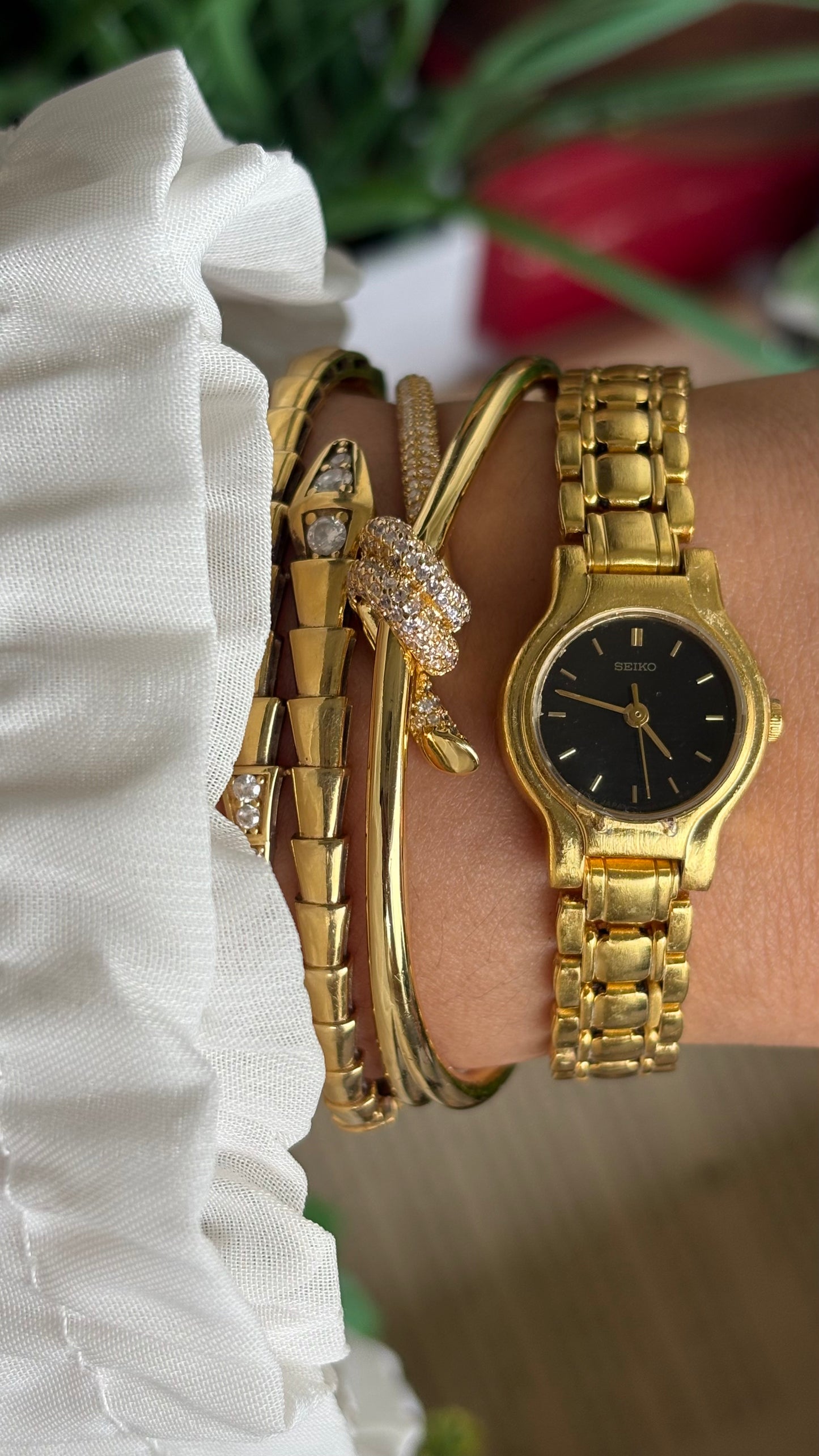 Vintage Seiko Watch in Gold Tone