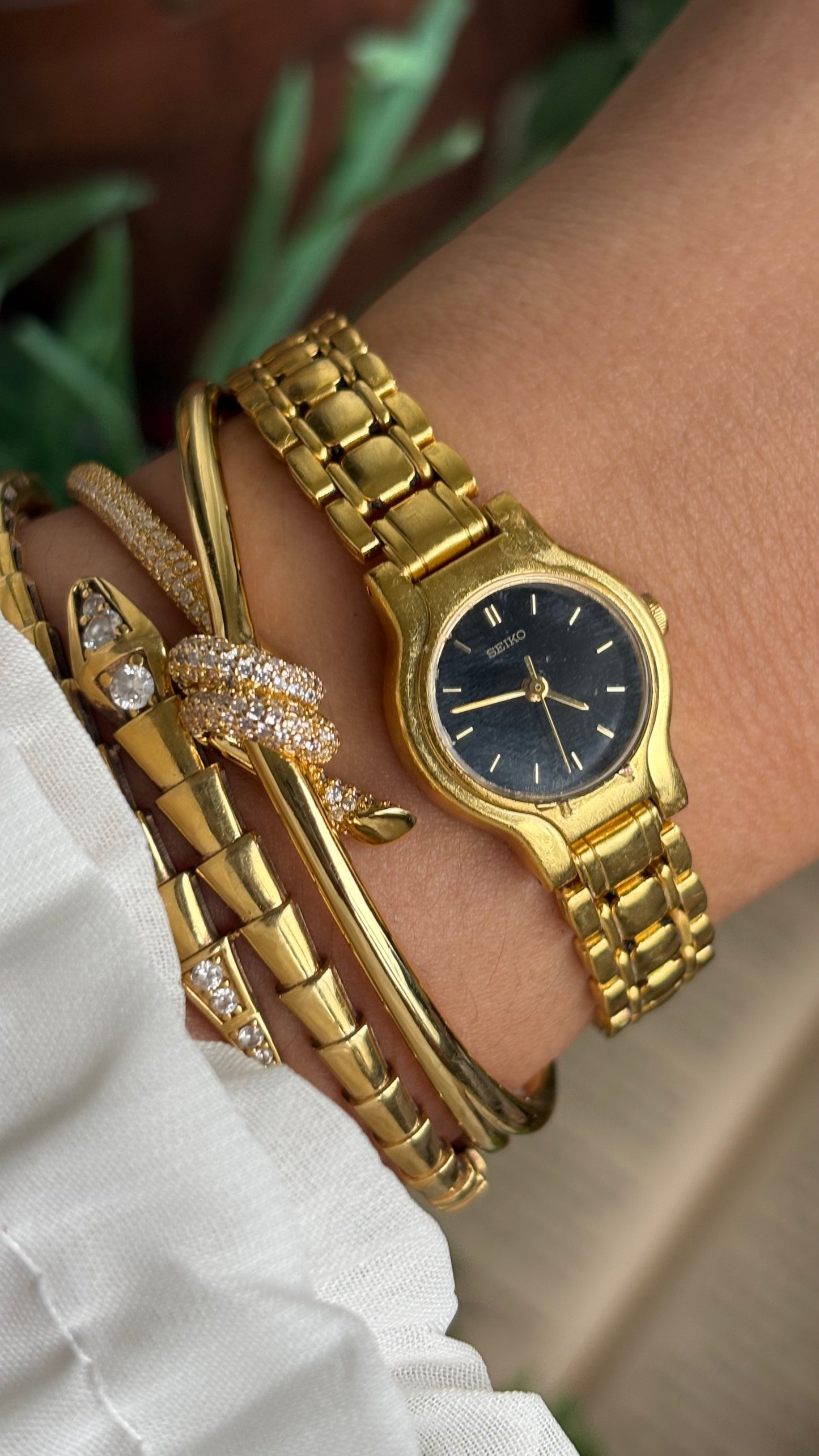 Vintage Seiko Watch in Gold Tone