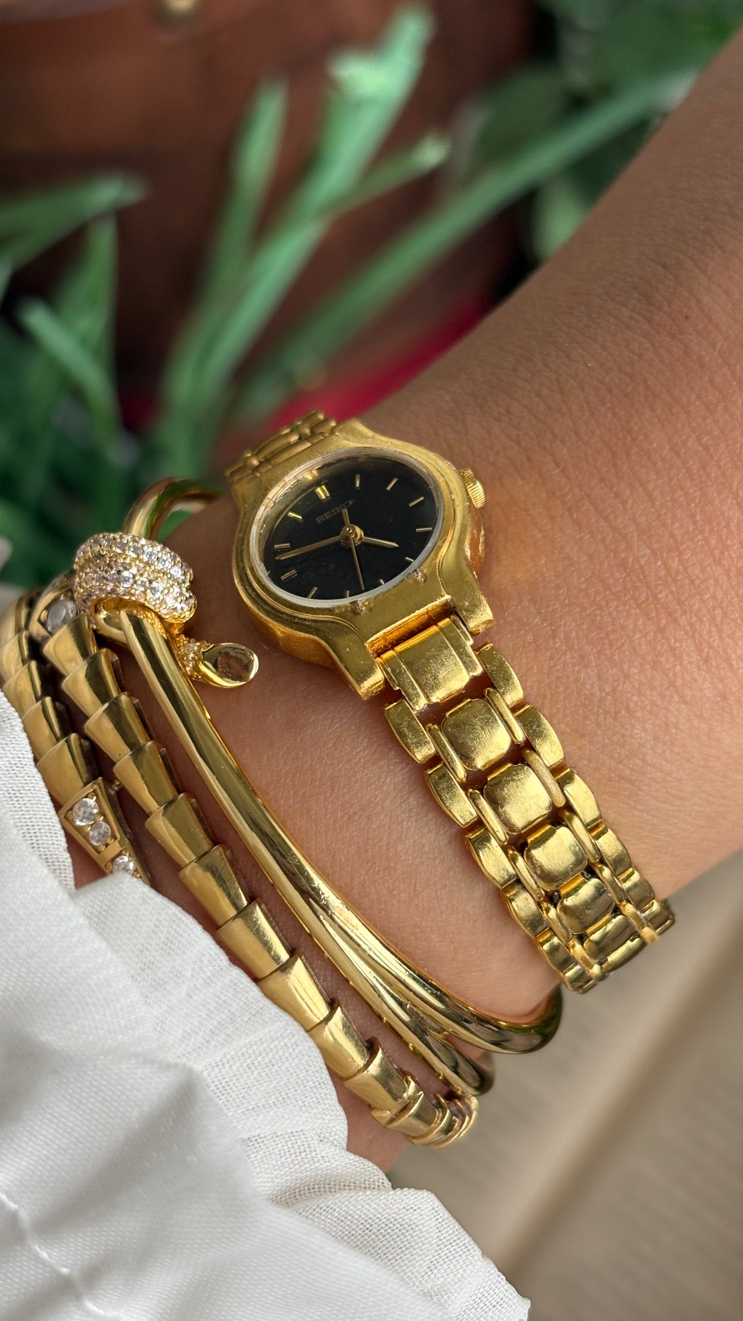 Vintage Seiko Watch in Gold Tone