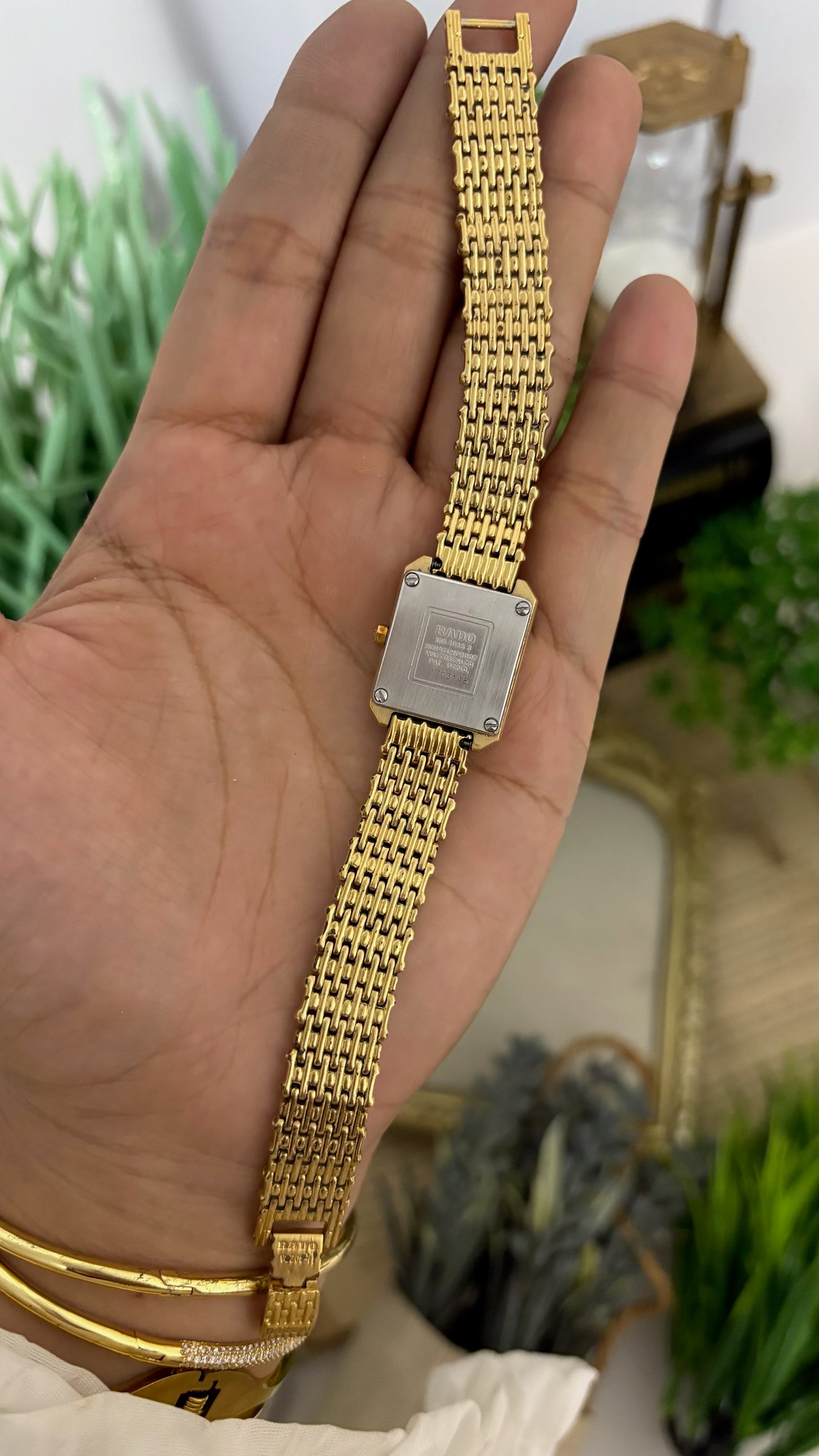 Rare Vintage Rado Diastar Mini Tank Dress Watch in Gold Tone Quartz