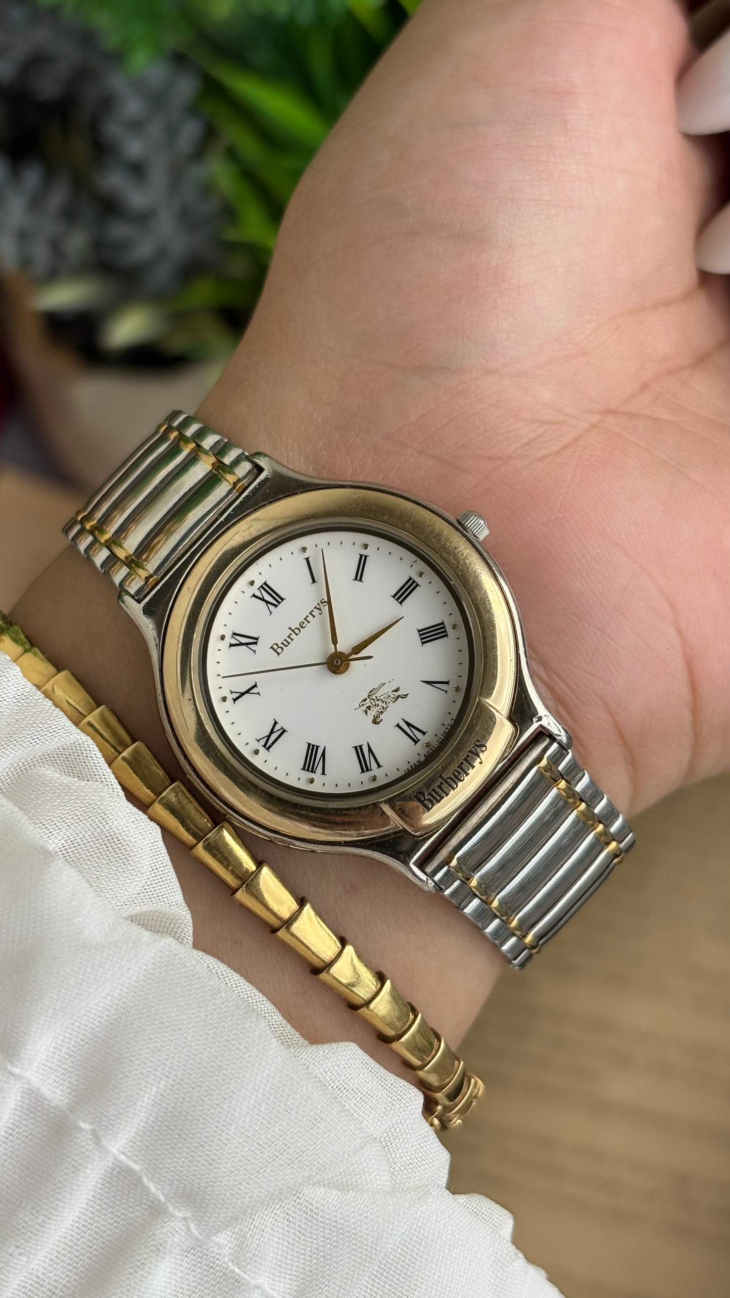 Vintage Two-Tone Burberry Watch in Roman Dial