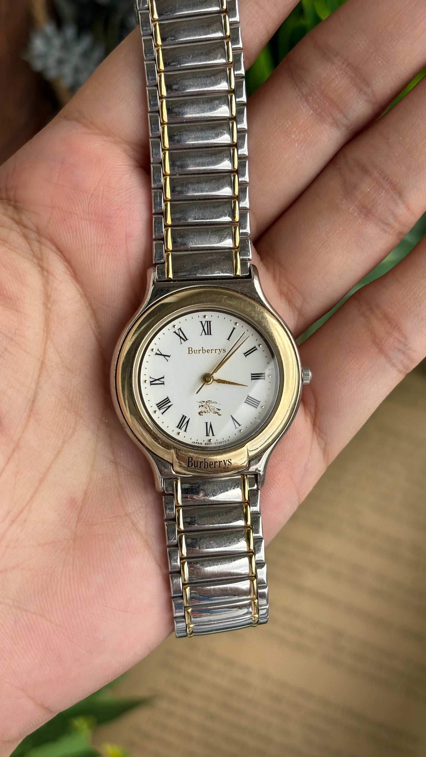 Vintage Two-Tone Burberry Watch in Roman Dial