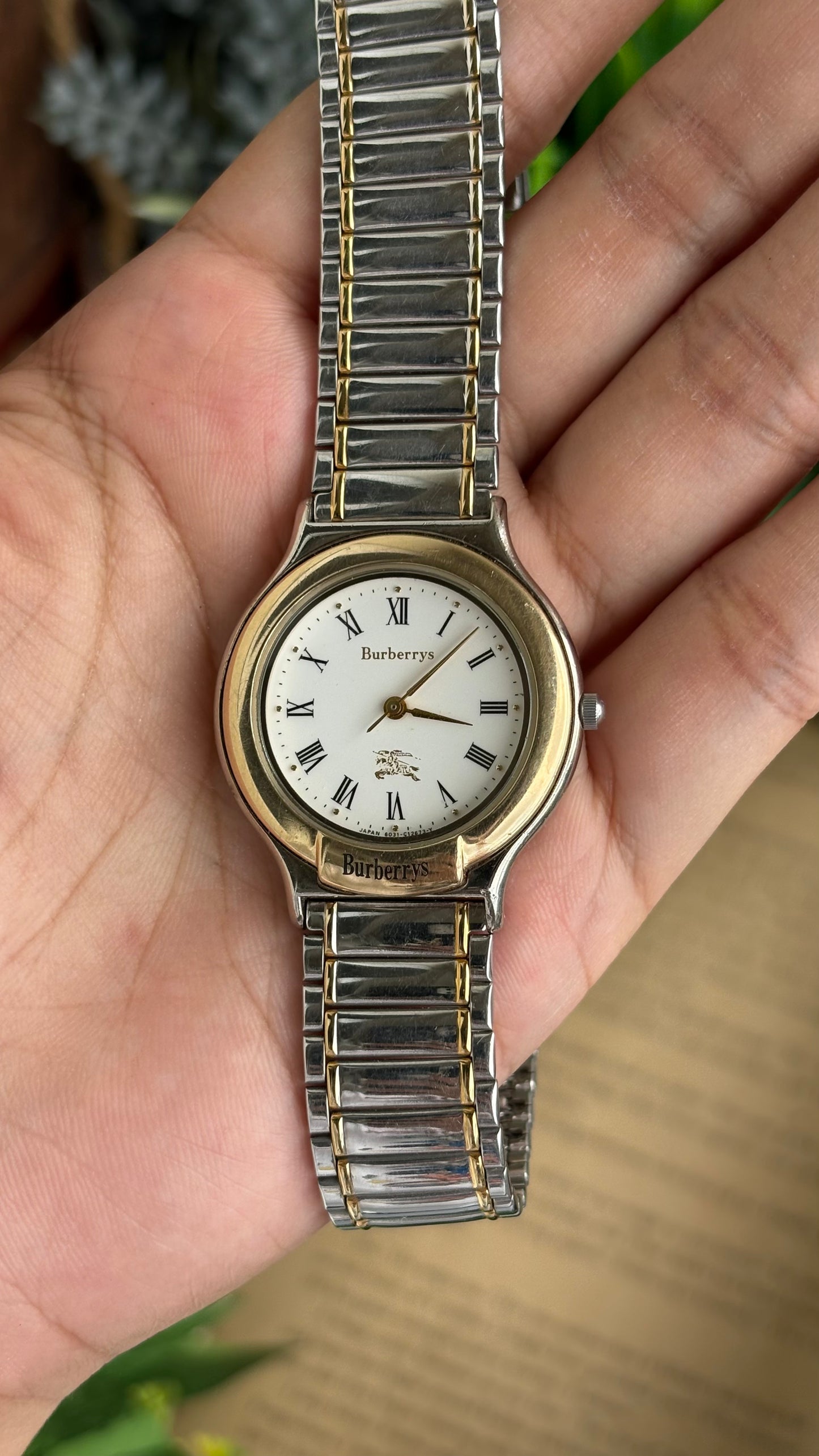 Vintage Two-Tone Burberry Watch in Roman Dial