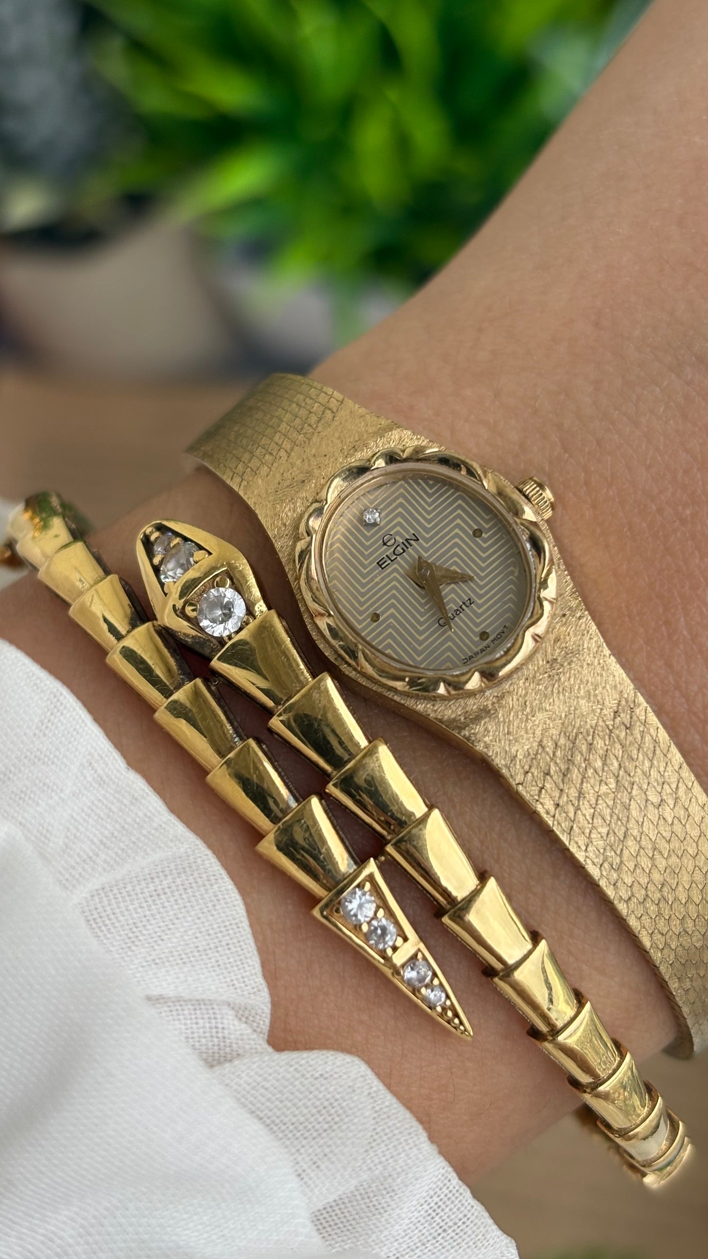 Extremely Rare and Dainty Vintage Elgin Watch in Gold Tone Oval Face