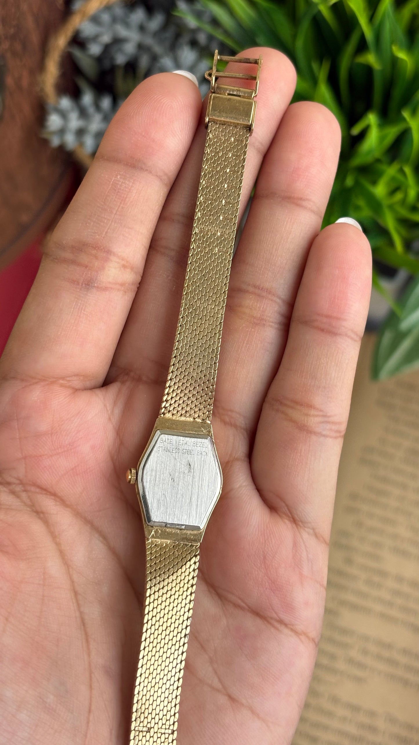 Extremely Rare and Dainty Vintage Elgin Watch in Gold Tone Oval Face
