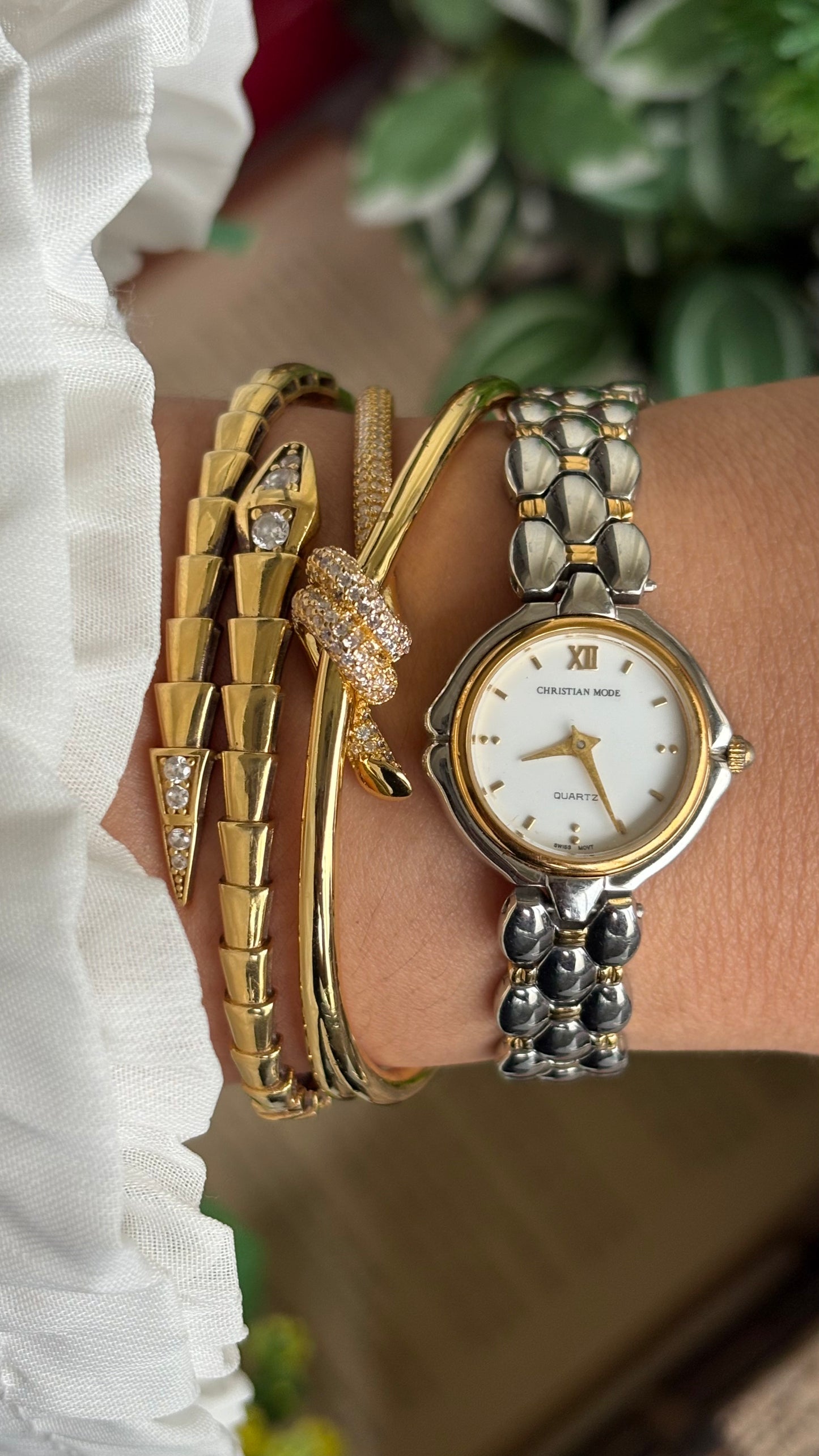 Vintage Christian Mode Swiss Watch in Two-Tone