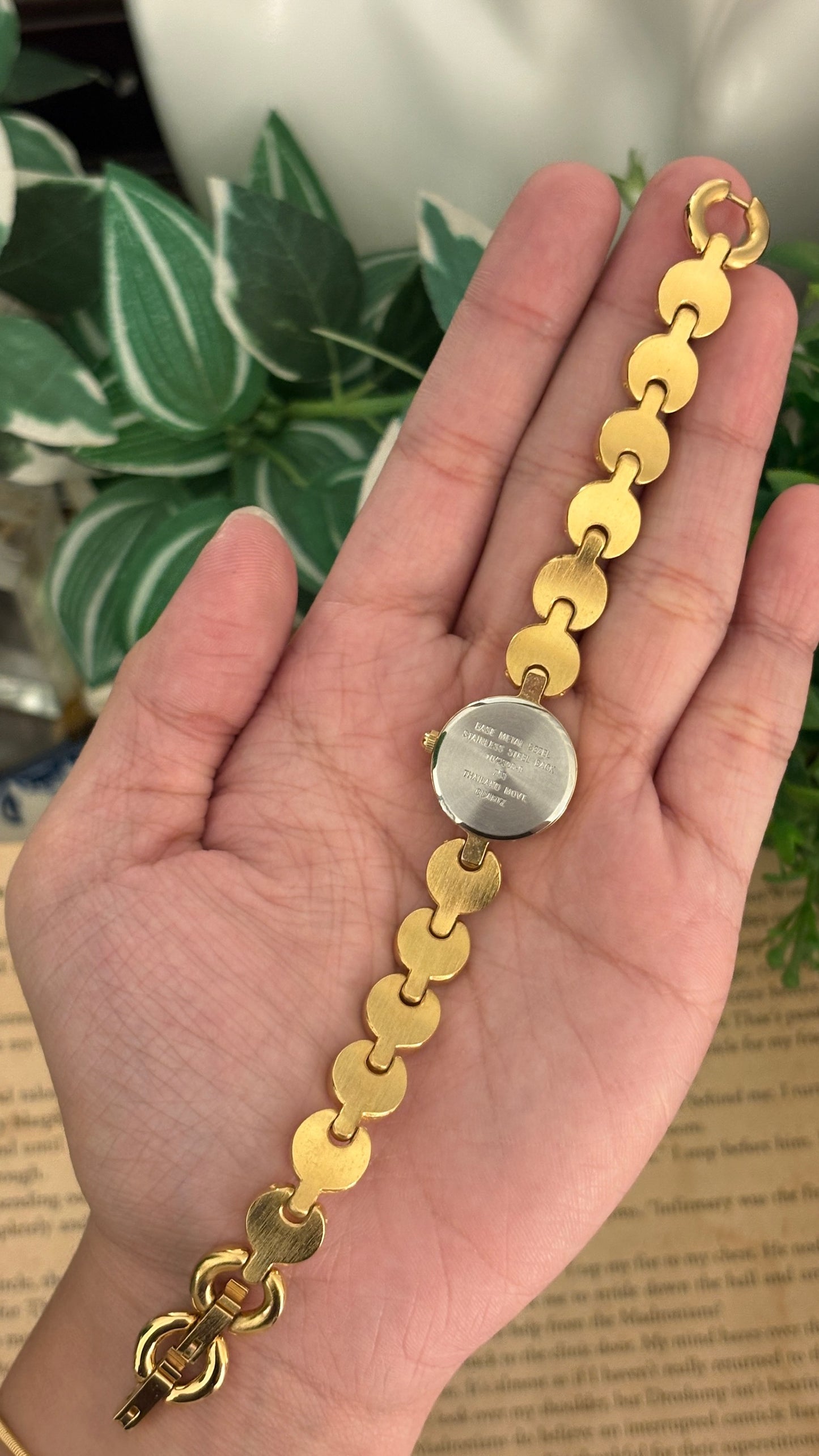 Rare Vintage Anne Klein Logo Bracelet Watch in Gold Tone Quartz with Box
