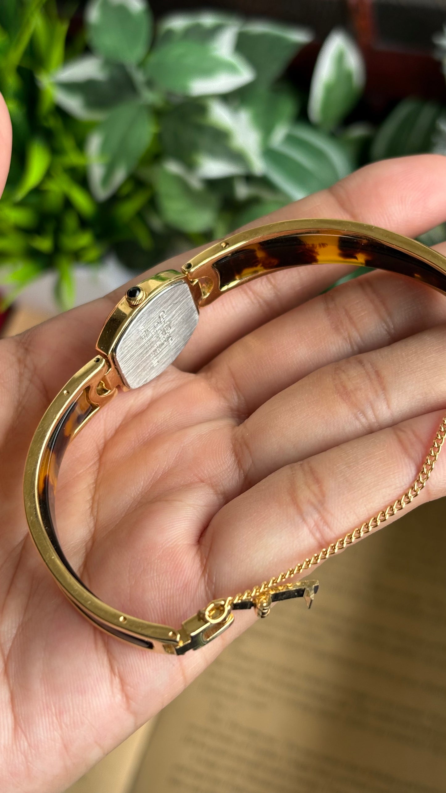 Vintage Chris Evan Watch in Gold Tone Tortoise Shell Pattern