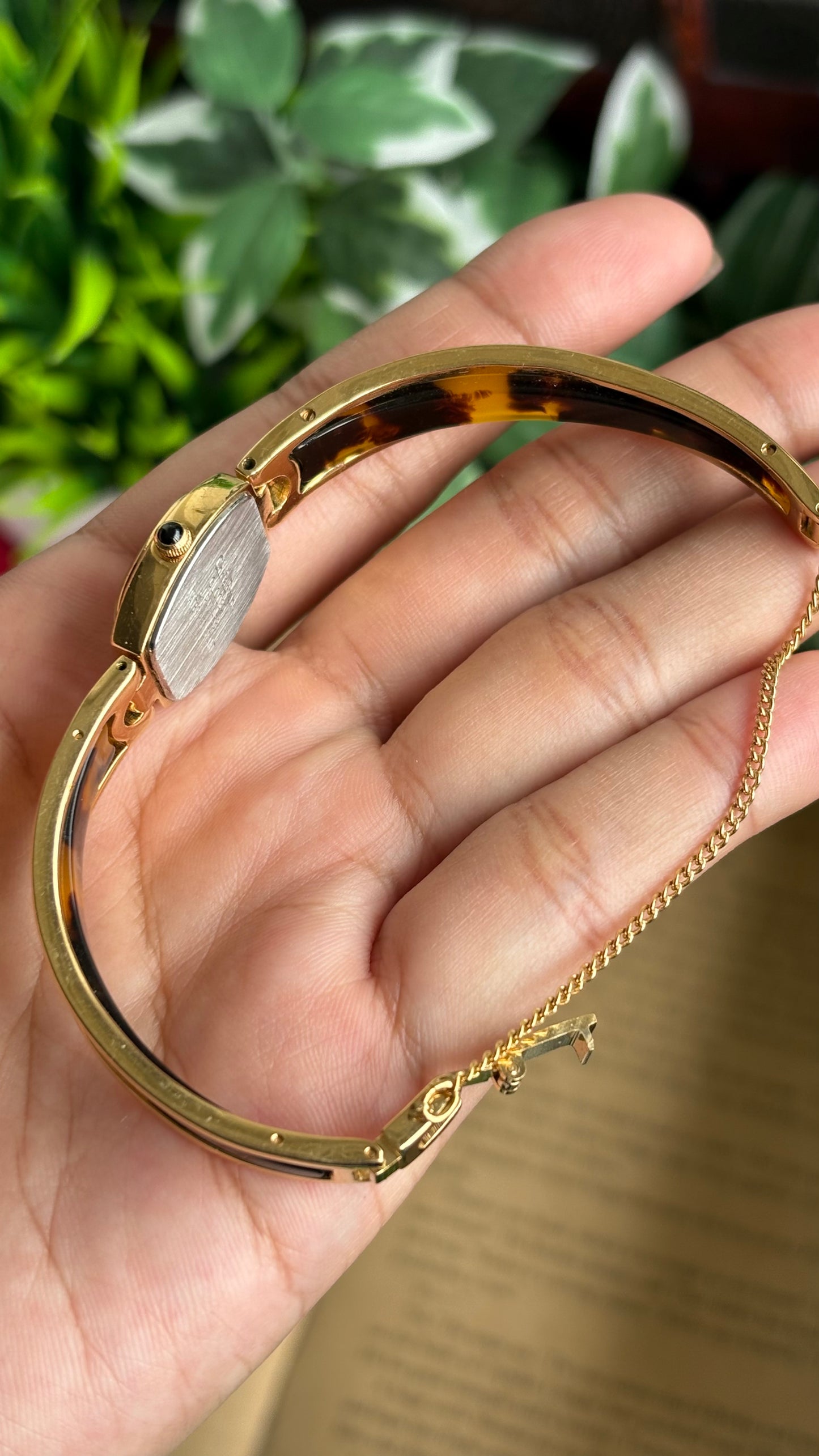 Vintage Chris Evan Watch in Gold Tone Tortoise Shell Pattern
