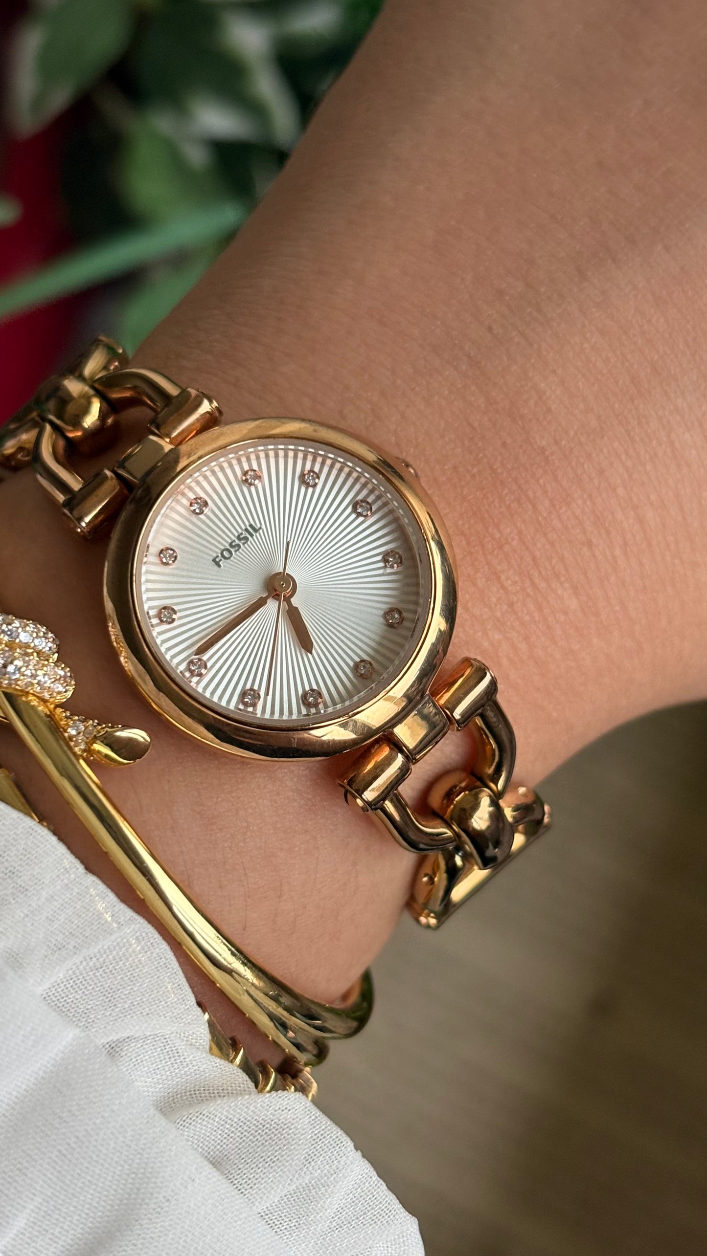Vintage Fossil Watch in Rose Gold Tone