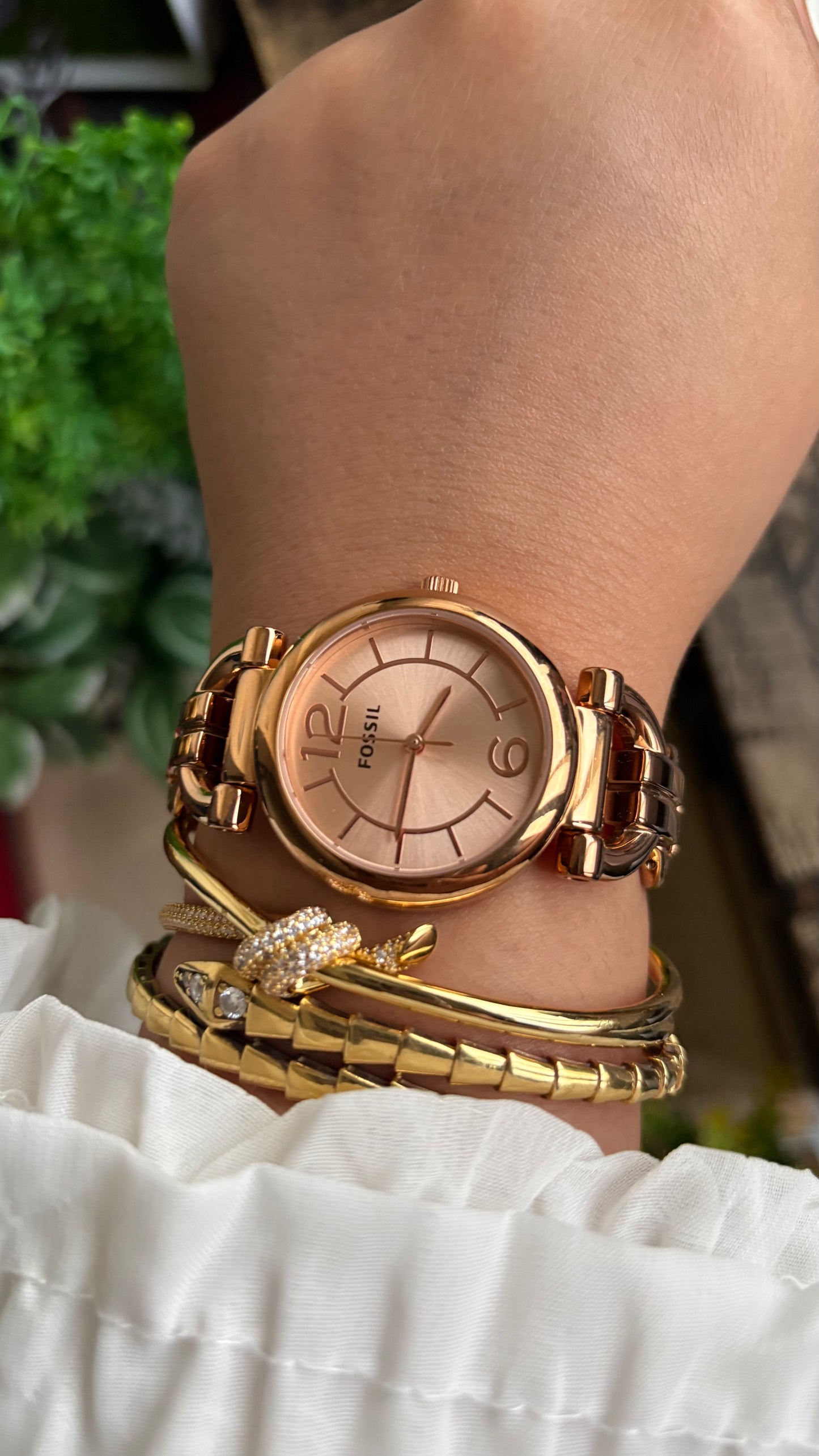 Vintage Fossil Watch in Rose Gold Tone