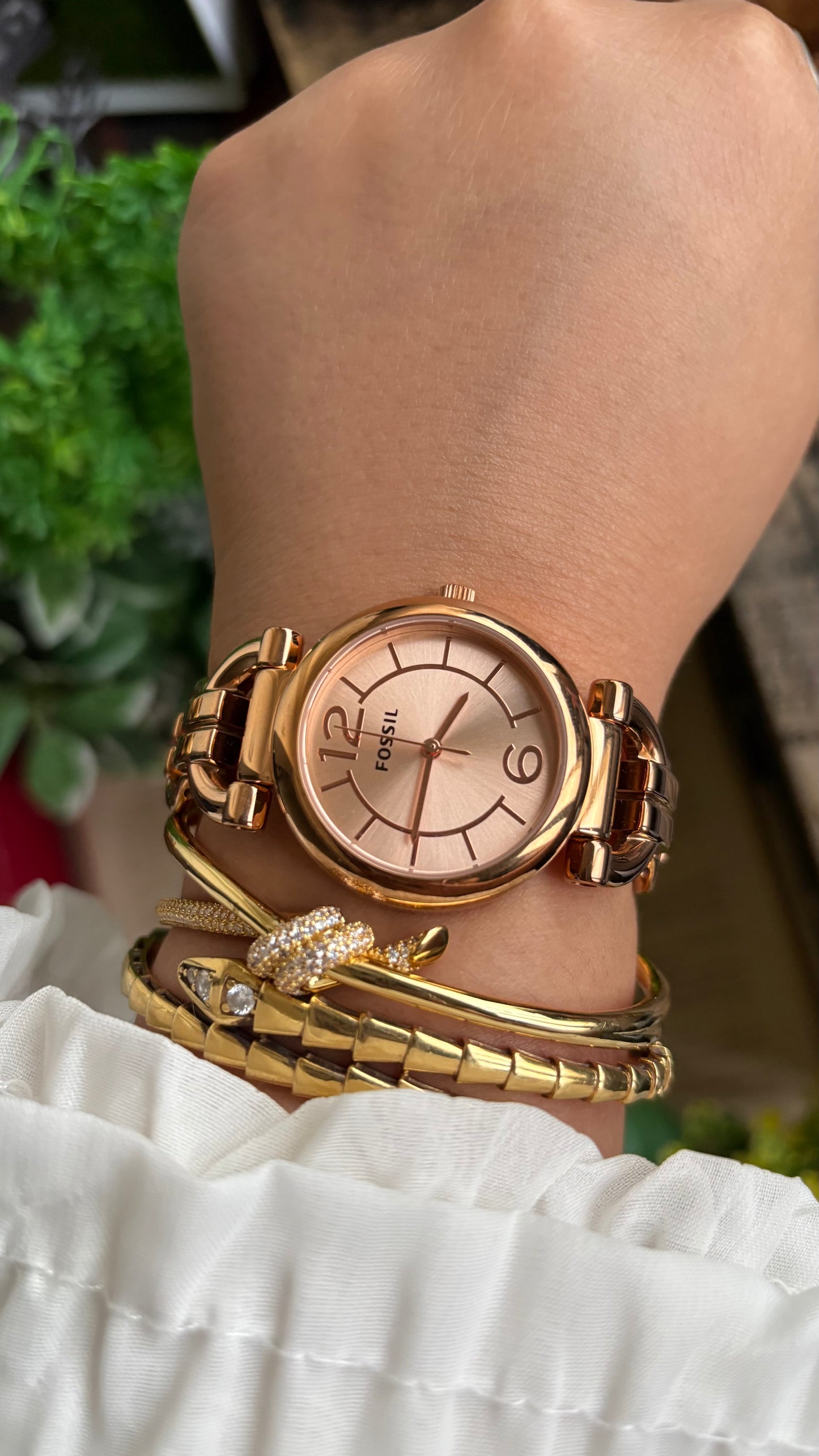 Vintage Fossil Watch in Rose Gold Tone