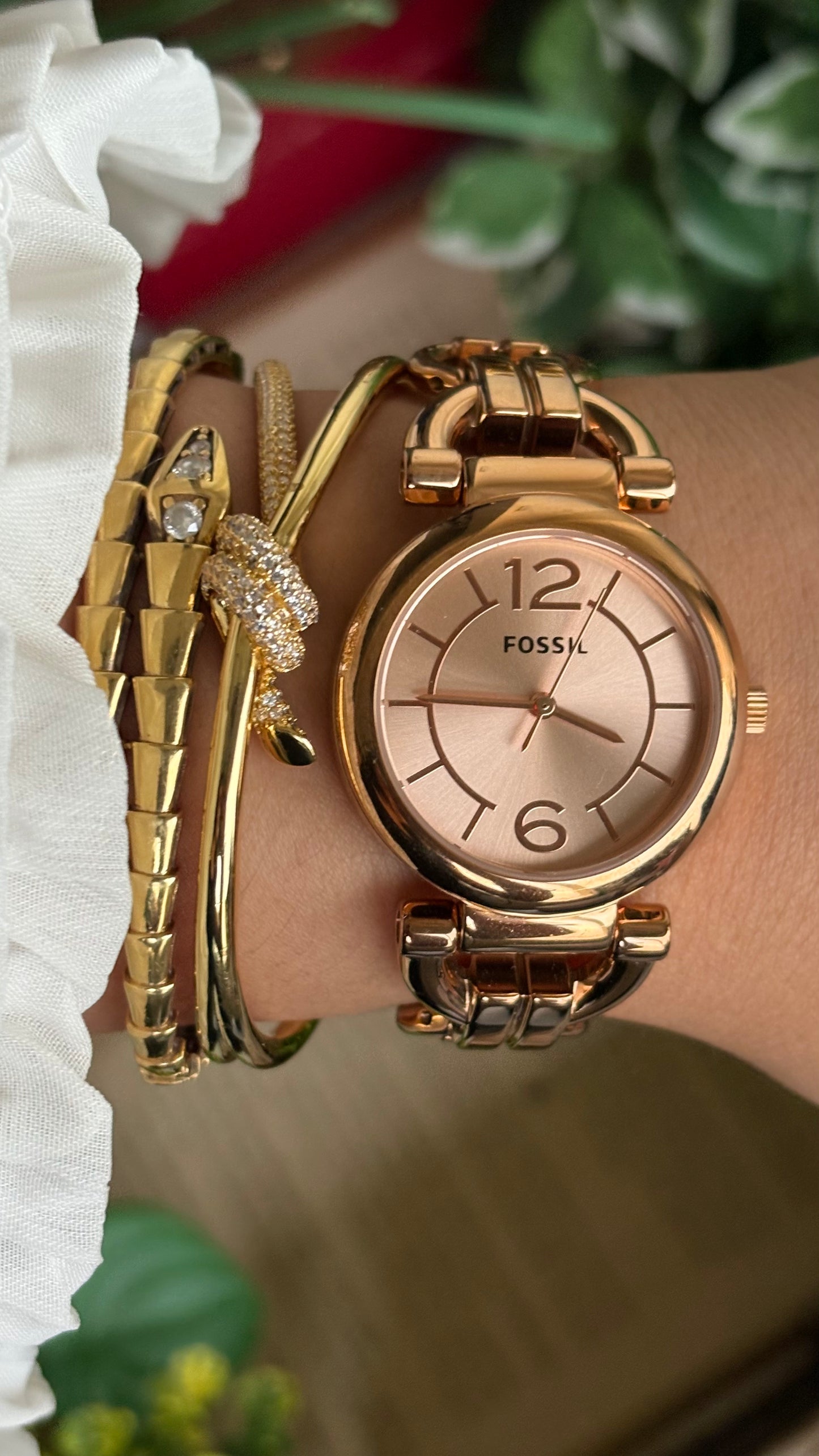 Vintage Fossil Watch in Rose Gold Tone