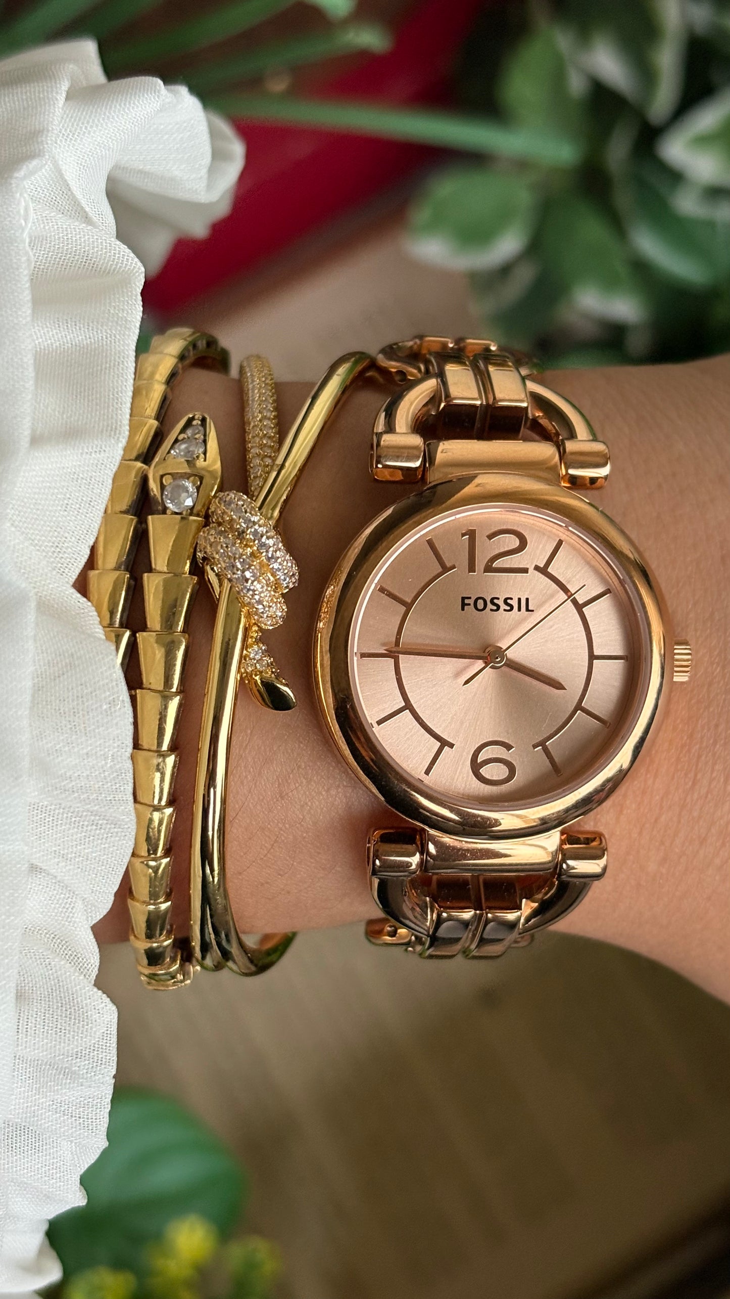 Vintage Fossil Watch in Rose Gold Tone