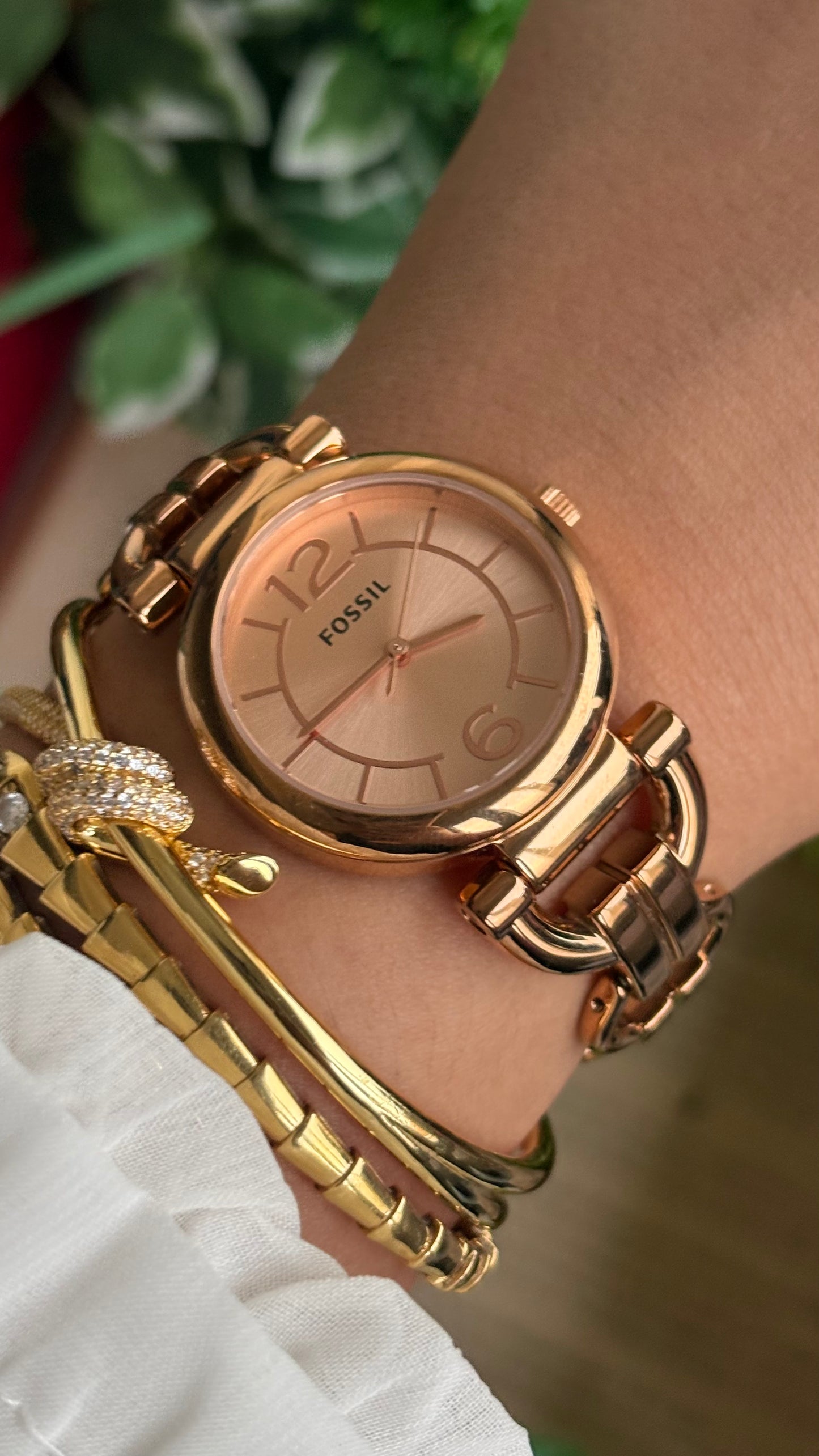 Vintage Fossil Watch in Rose Gold Tone