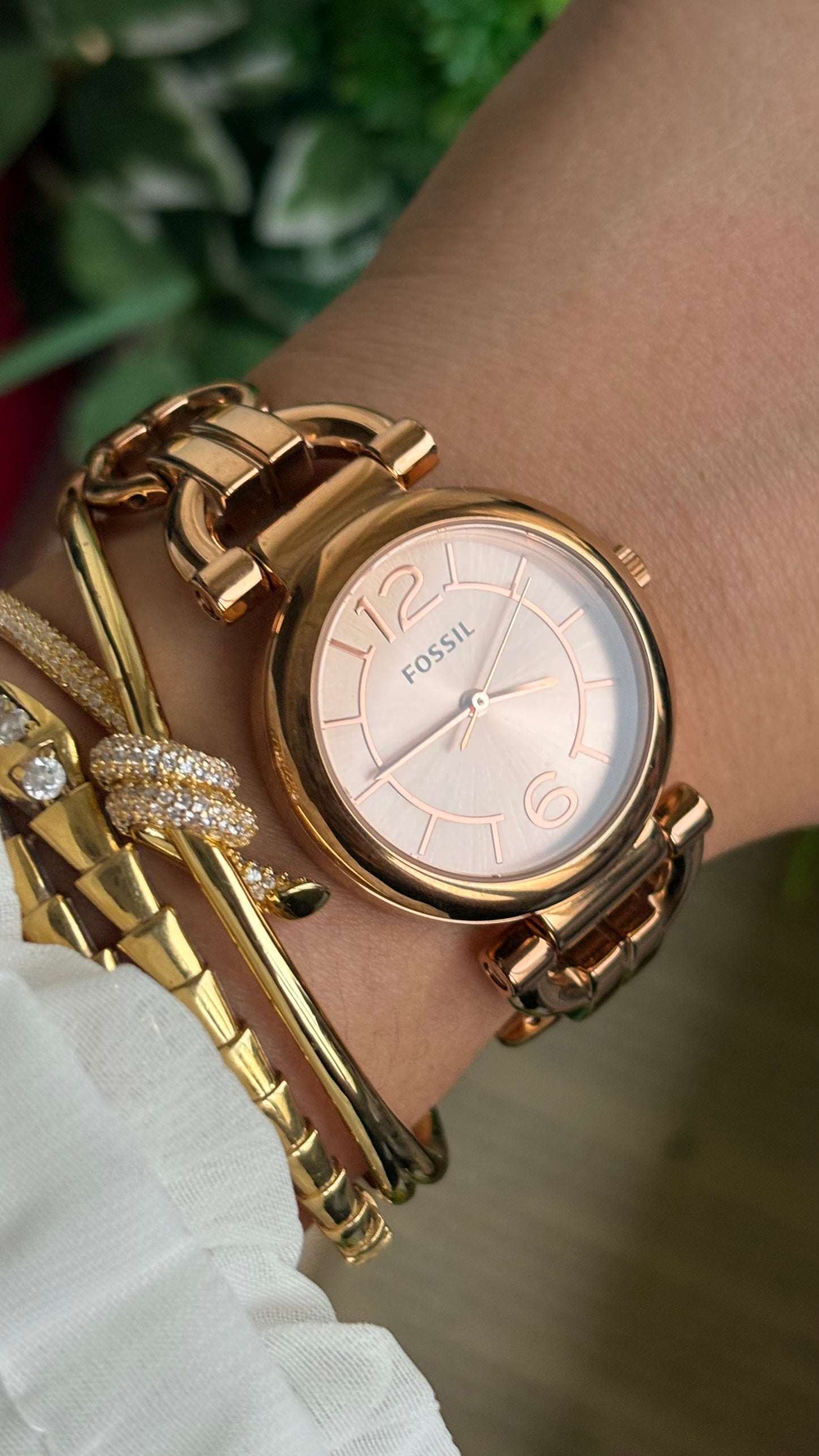 Vintage Fossil Watch in Rose Gold Tone