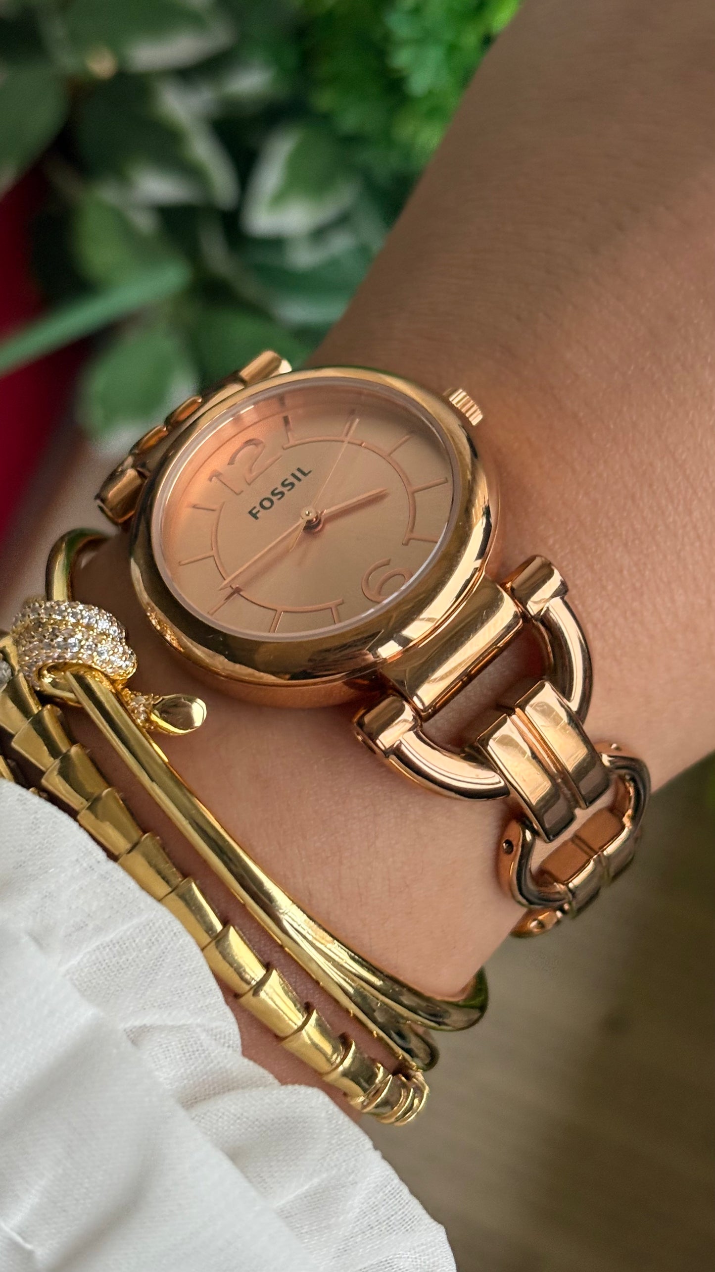 Vintage Fossil Watch in Rose Gold Tone