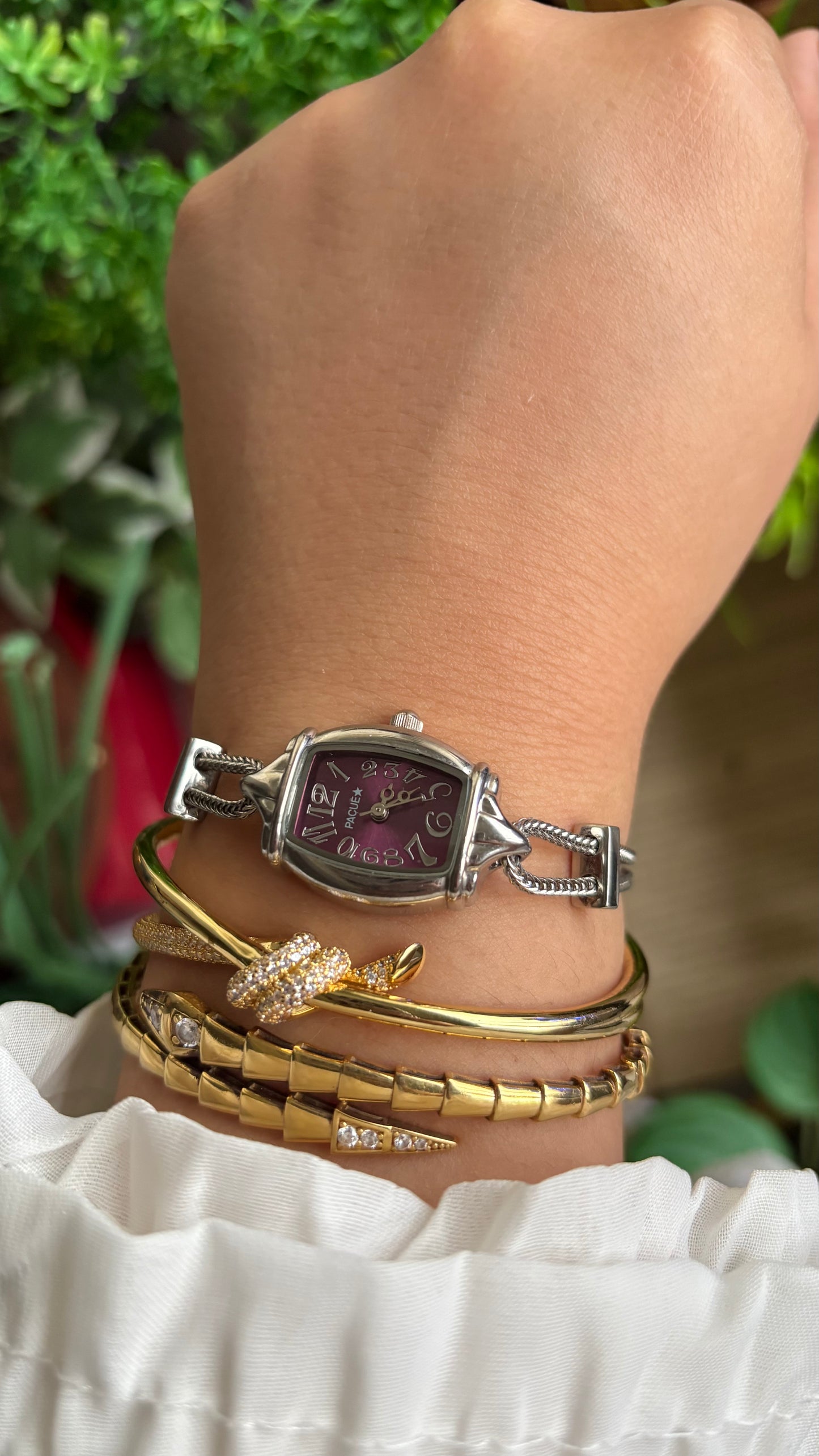 Vintage Pacue Watch in Silver Tone
