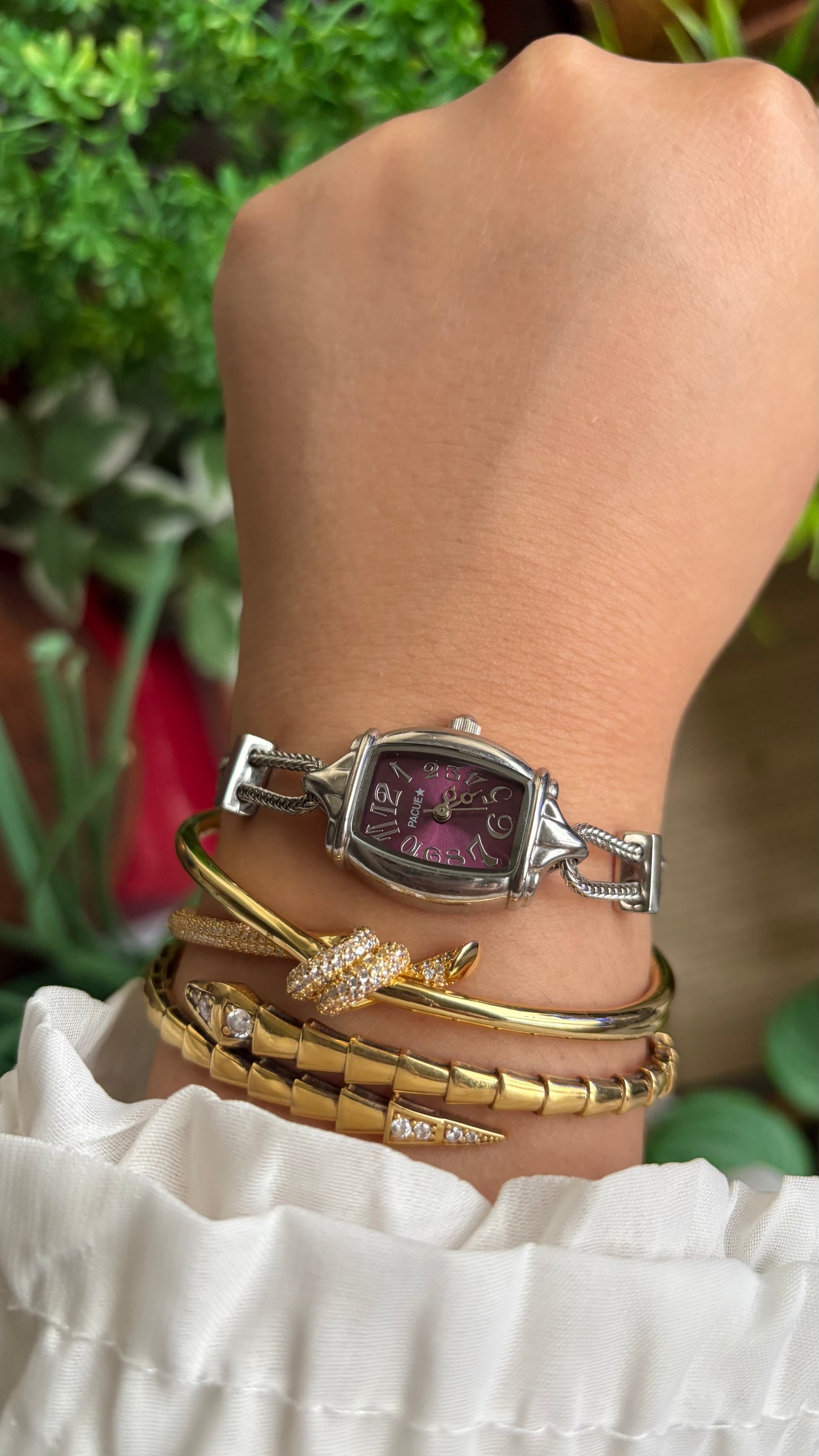 Vintage Pacue Watch in Silver Tone