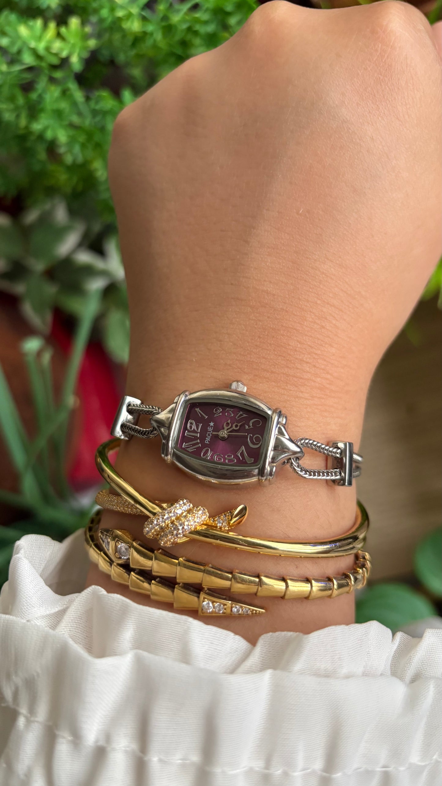 Vintage Pacue Watch in Silver Tone