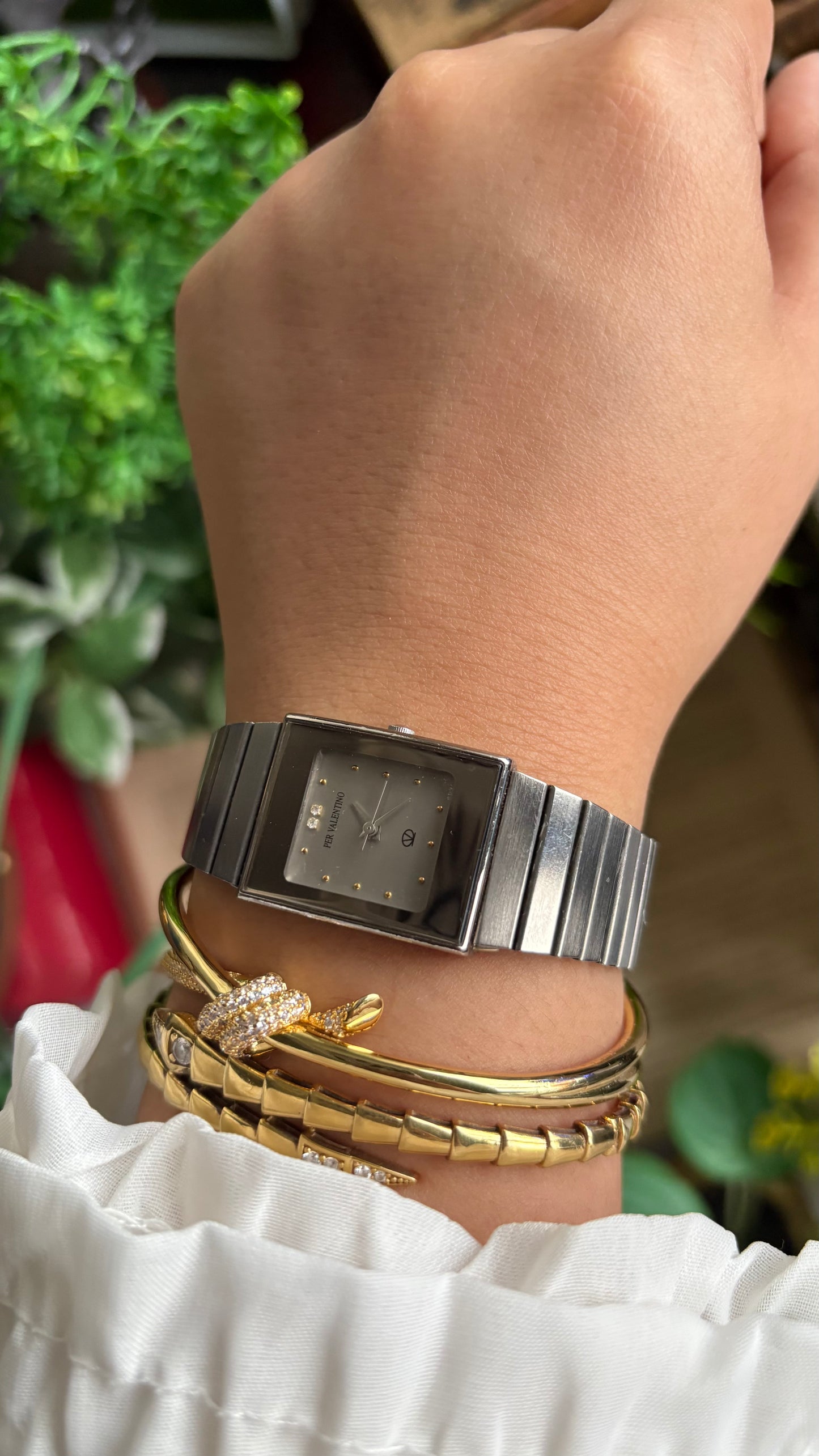 Vintage Per Valentino Watch in Silver Tone