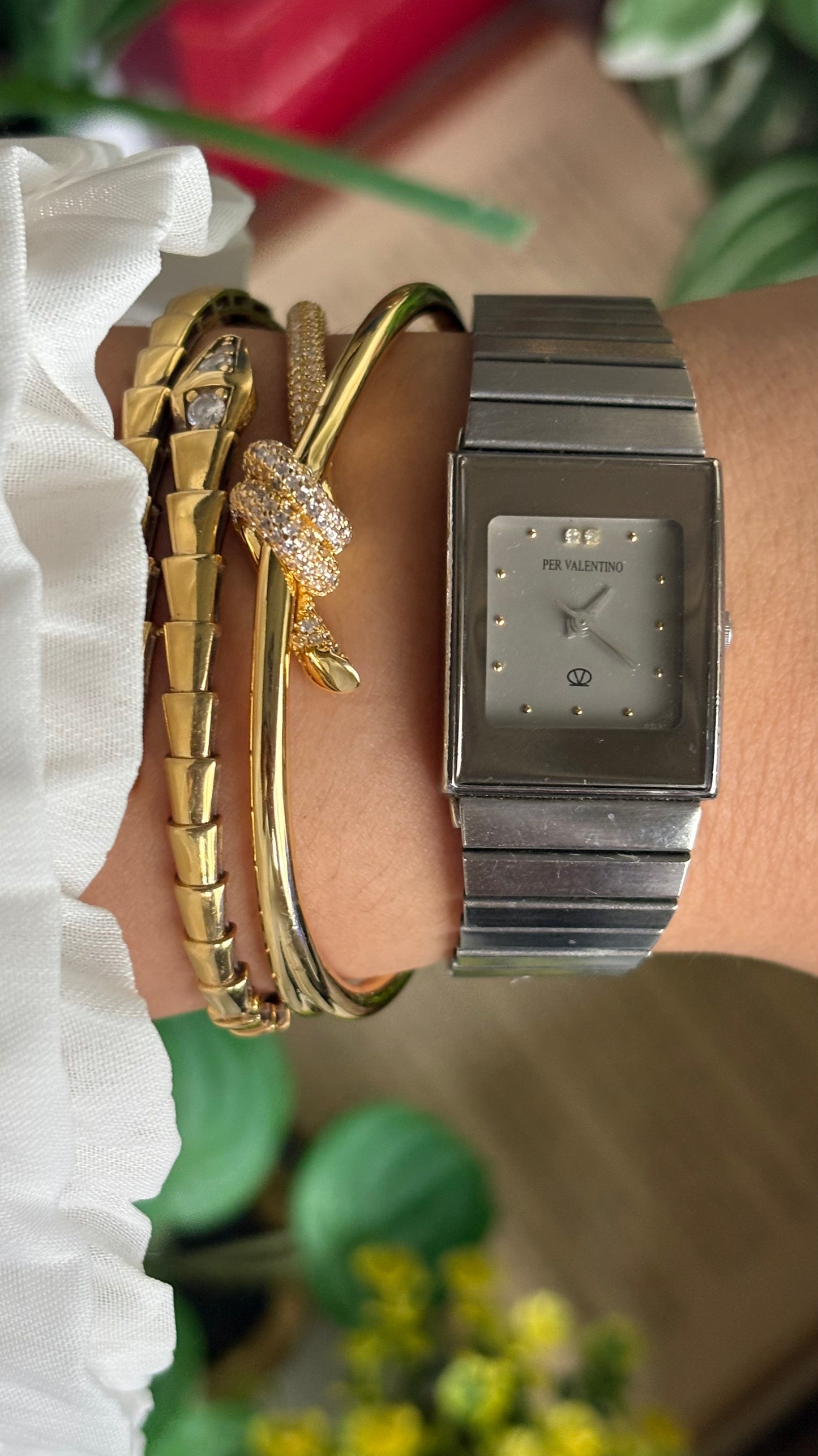 Vintage Per Valentino Watch in Silver Tone