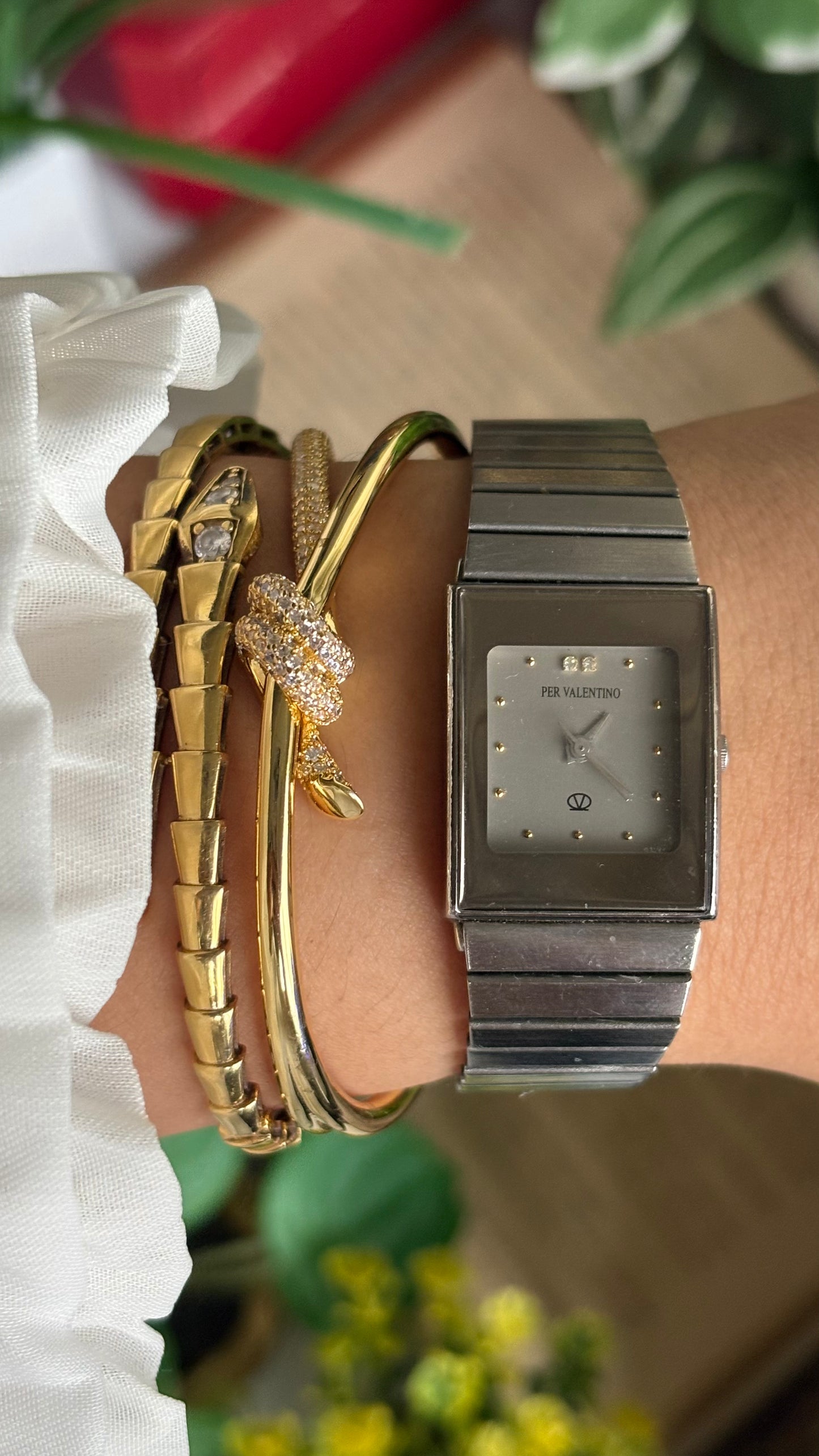 Vintage Per Valentino Watch in Silver Tone