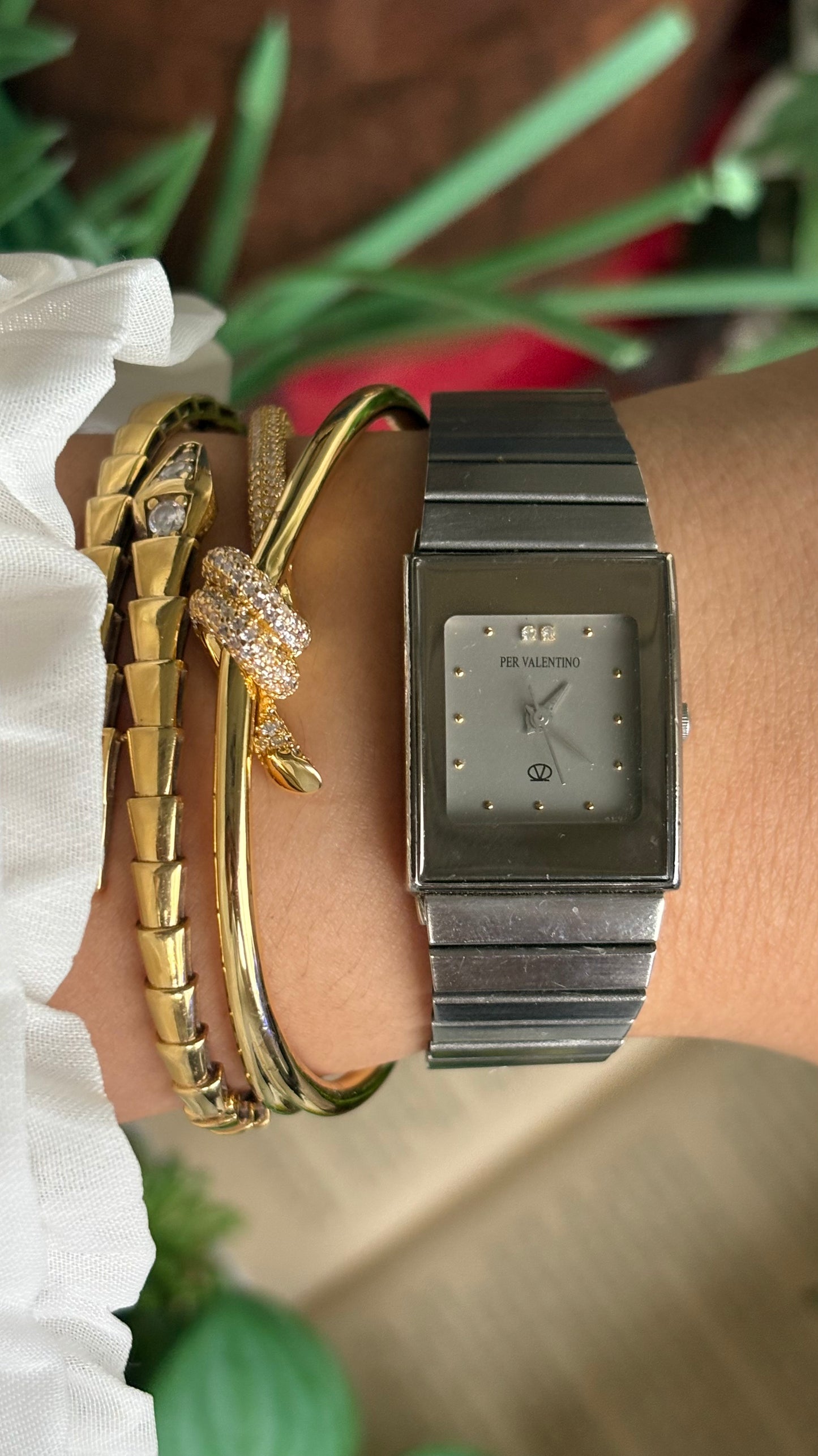 Vintage Per Valentino Watch in Silver Tone