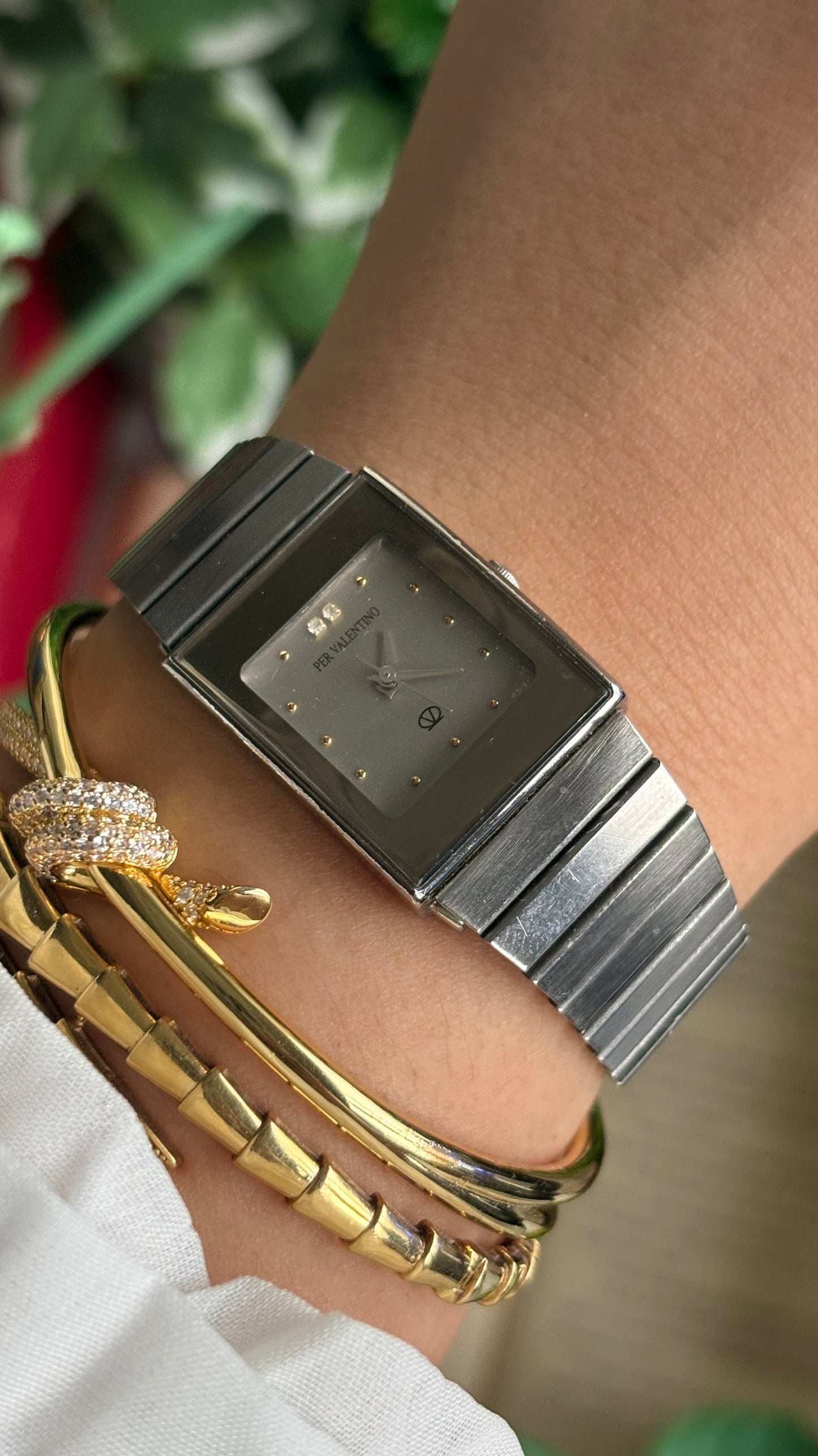 Vintage Per Valentino Watch in Silver Tone