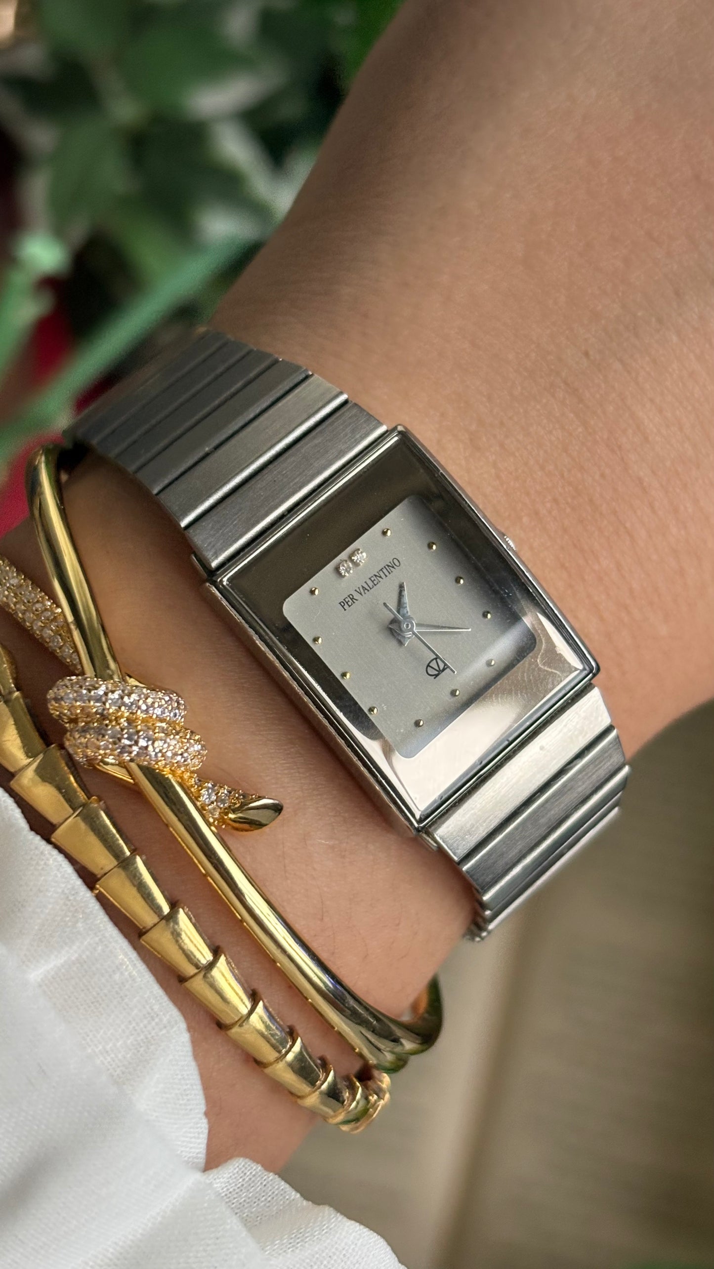 Vintage Per Valentino Watch in Silver Tone