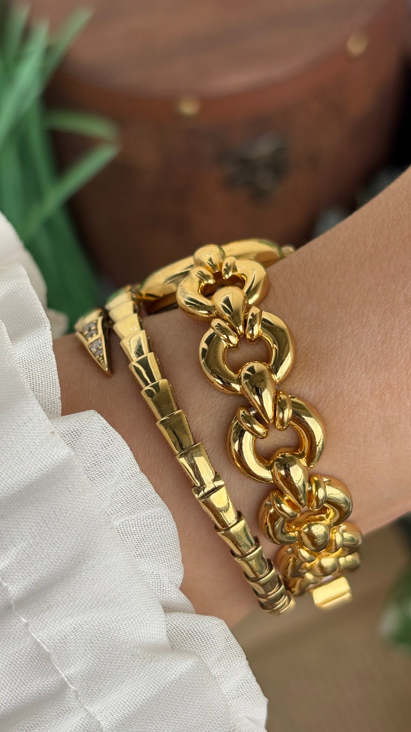 Extremely Rare Vintage Anne Klein in Gold Tone Teardrop Strap