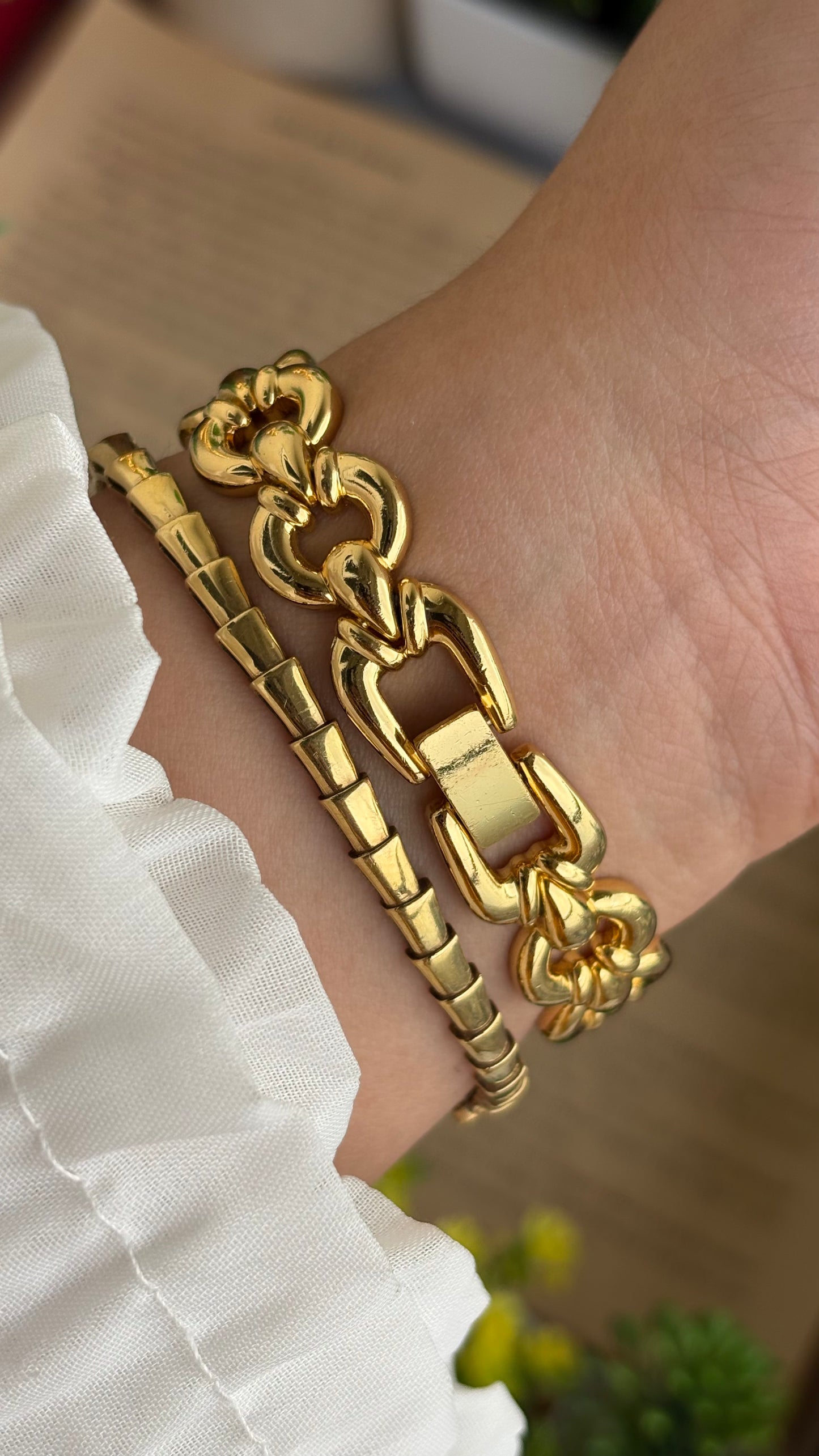 Extremely Rare Vintage Anne Klein in Gold Tone Teardrop Strap
