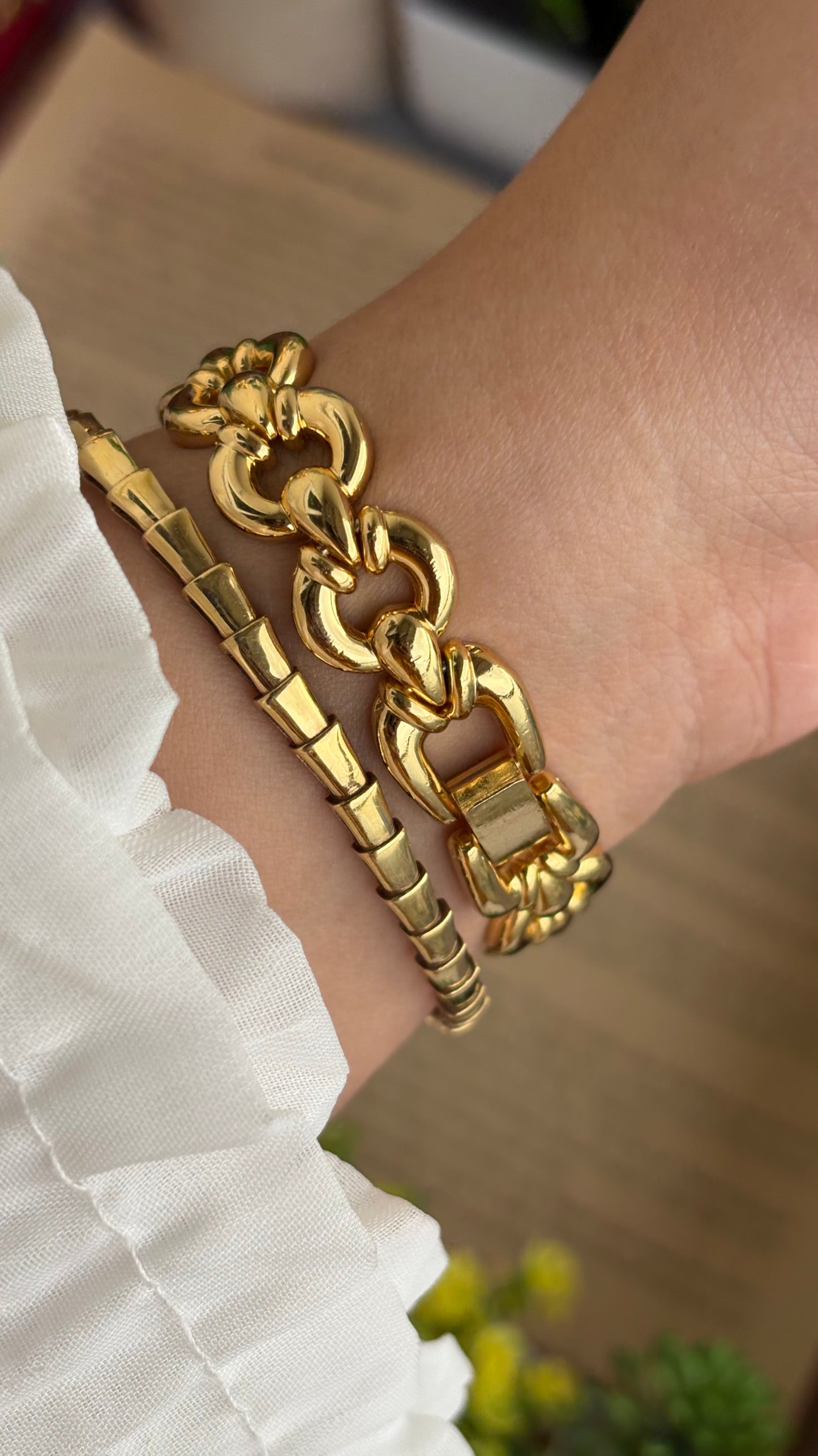 Extremely Rare Vintage Anne Klein in Gold Tone Teardrop Strap