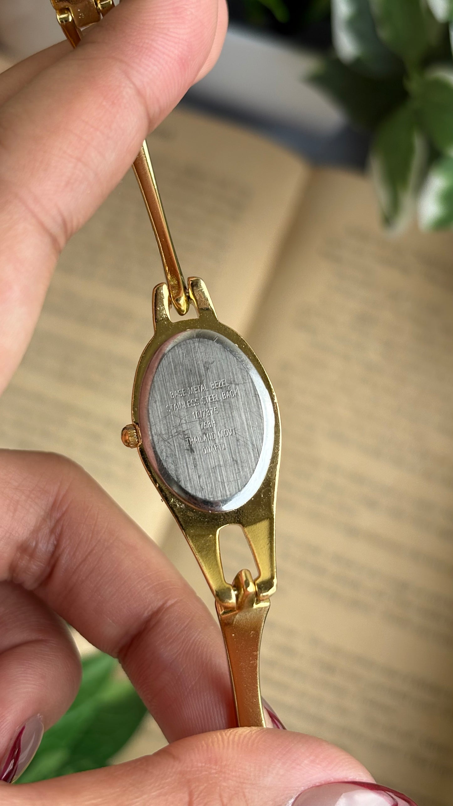 Extremely Rare Vinage Anne Klein Snake Watch in Gold Tone Gucci Style Black Dial