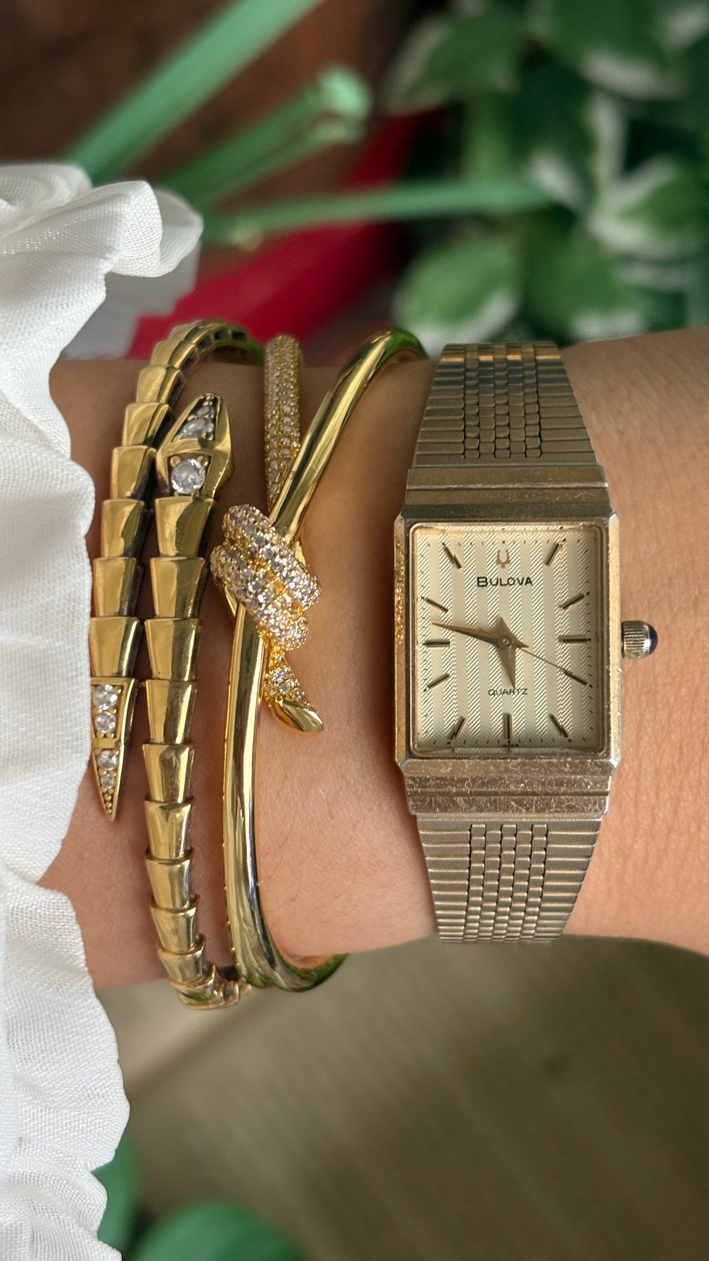 Vintage Bulova Women’s Tank Watch in Gold Tone