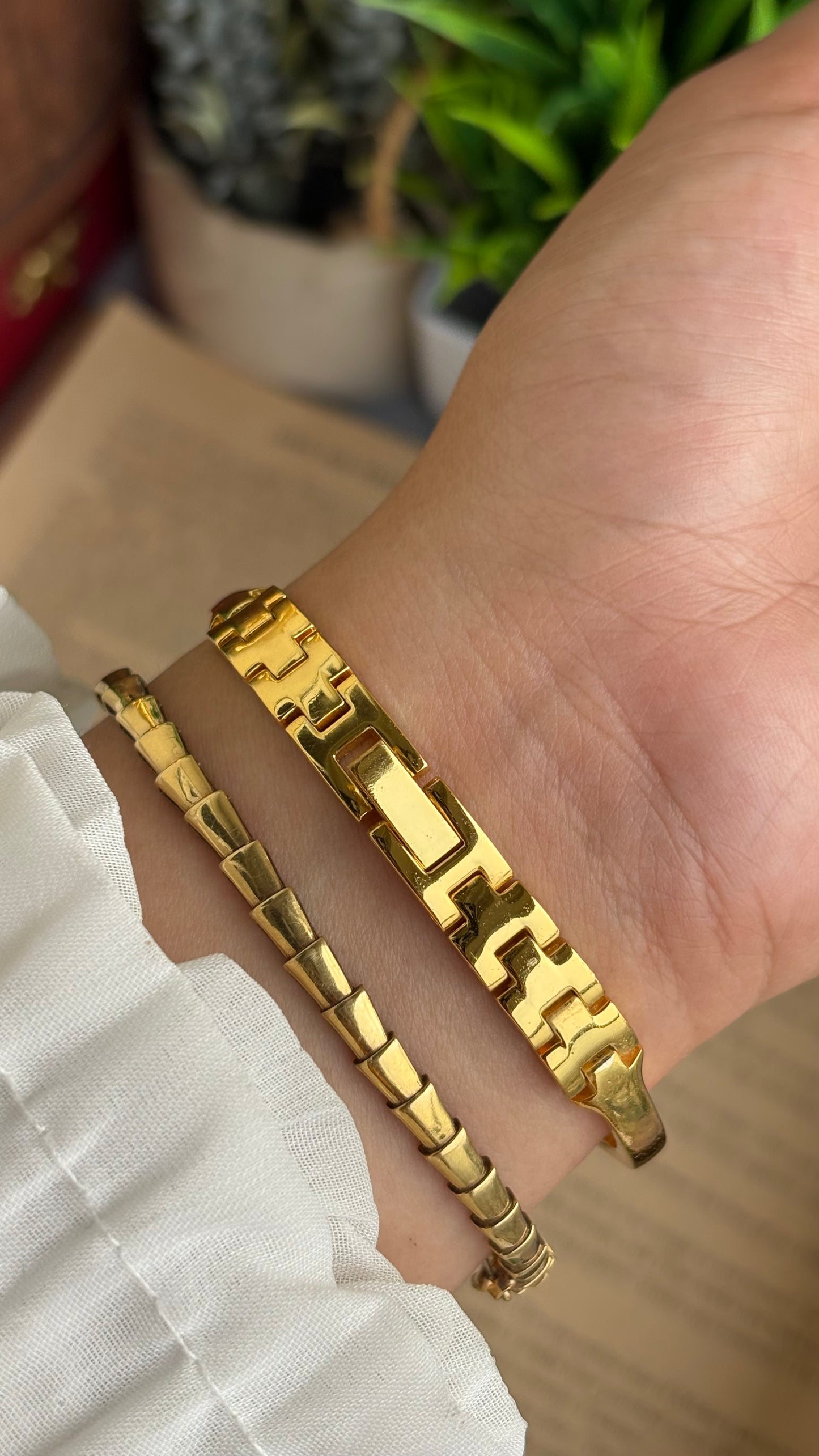 Vintage Anne Klein Watch in Gold Tone Blue Dial Gucci Style