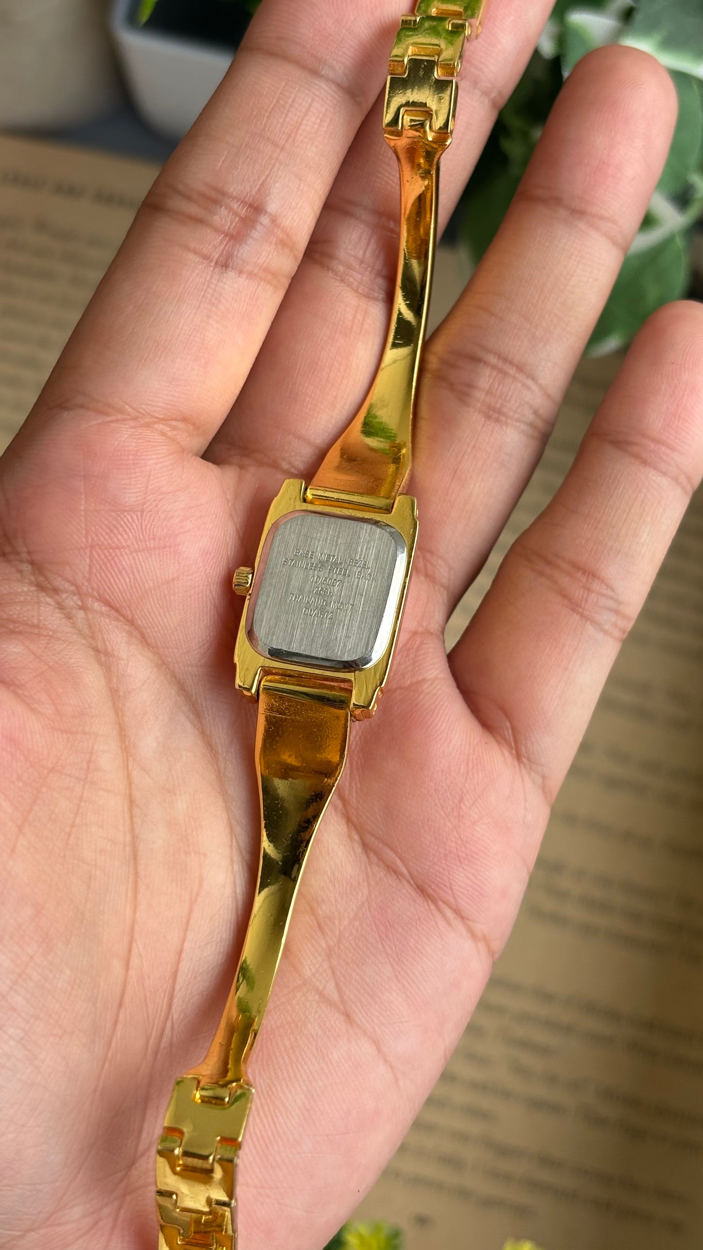 Vintage Anne Klein Watch in Gold Tone Blue Dial Gucci Style