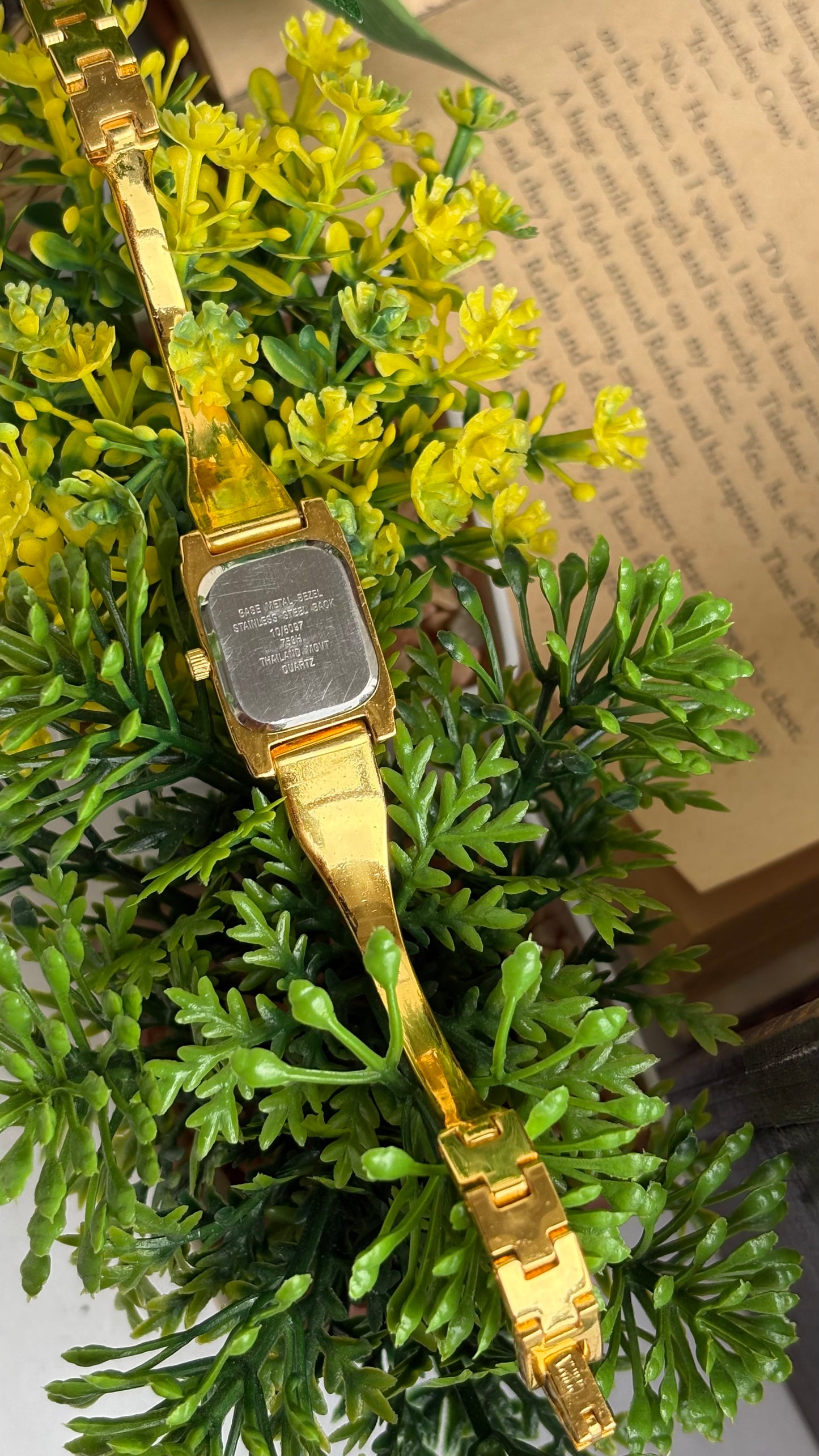 Vintage Anne Klein Watch in Gold Tone Blue Dial Gucci Style